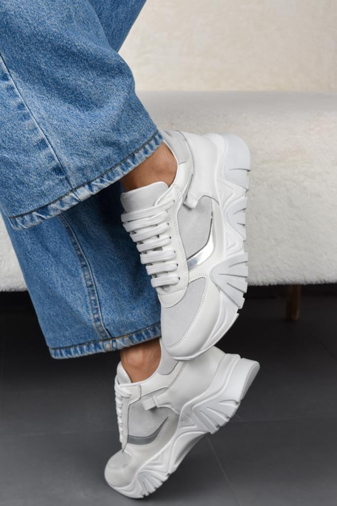 Lotus Beyaz Deri Kadın Sneaker