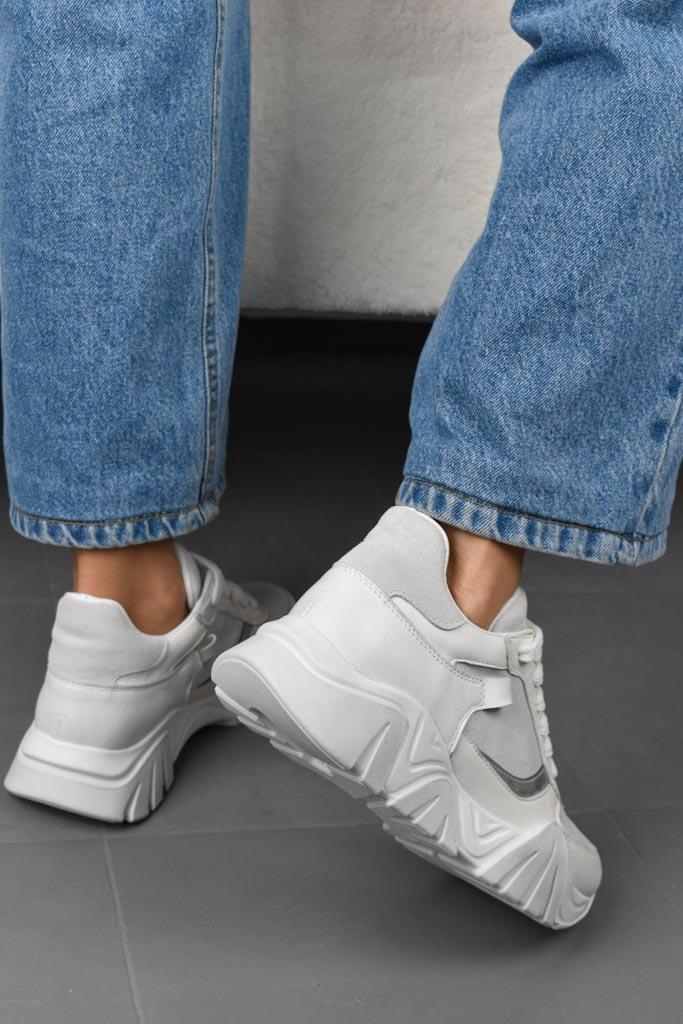 Lotus Beyaz Deri Kadın Sneaker