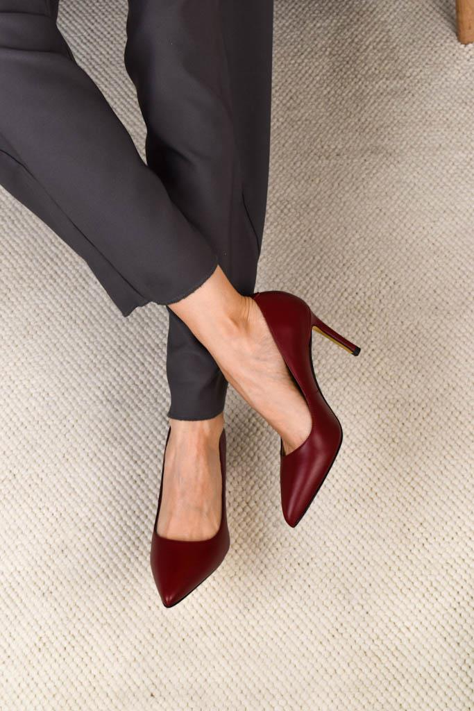 Most Bordo Deri Stiletto