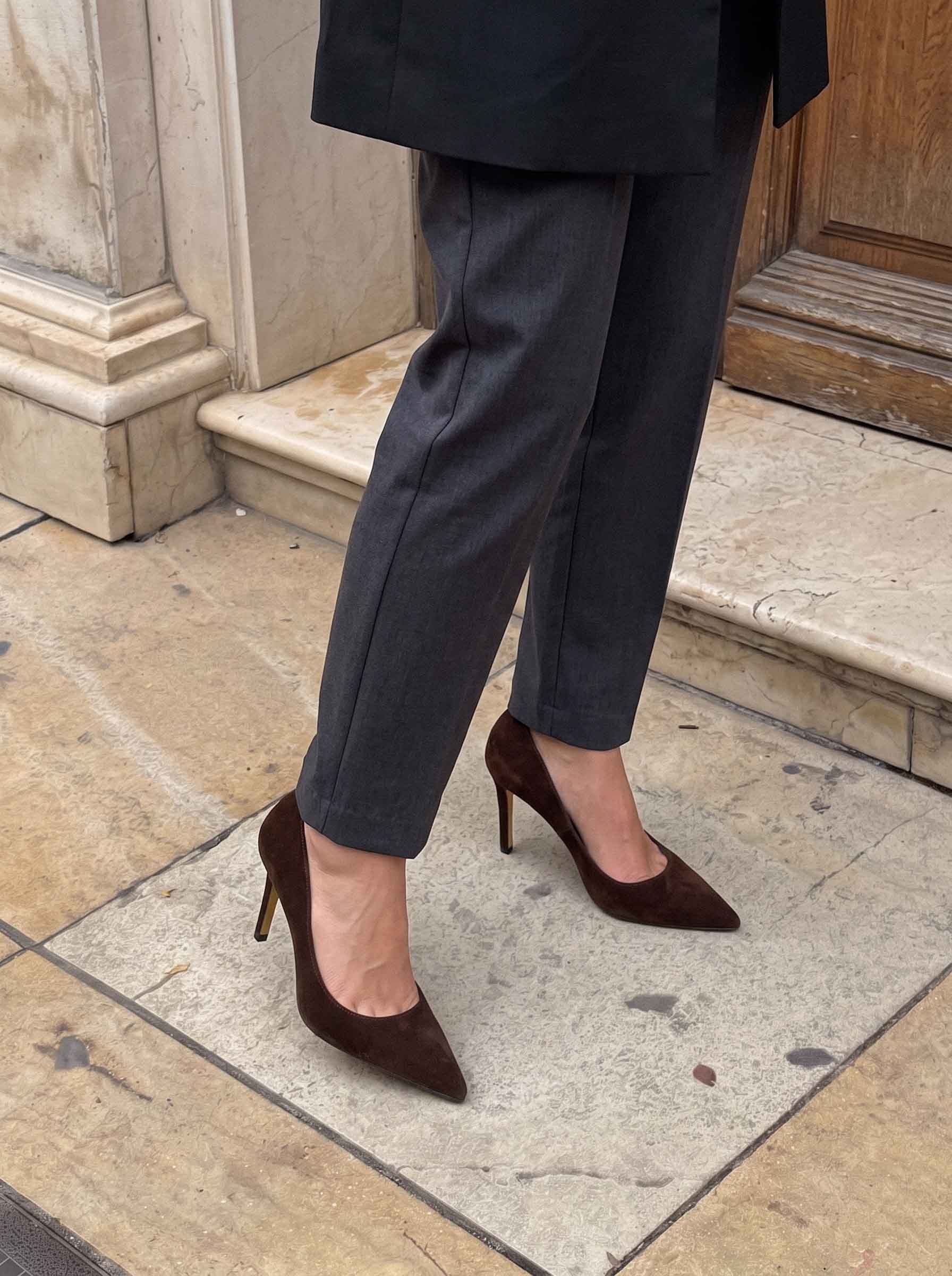 Most Kahve Kadife Stiletto
