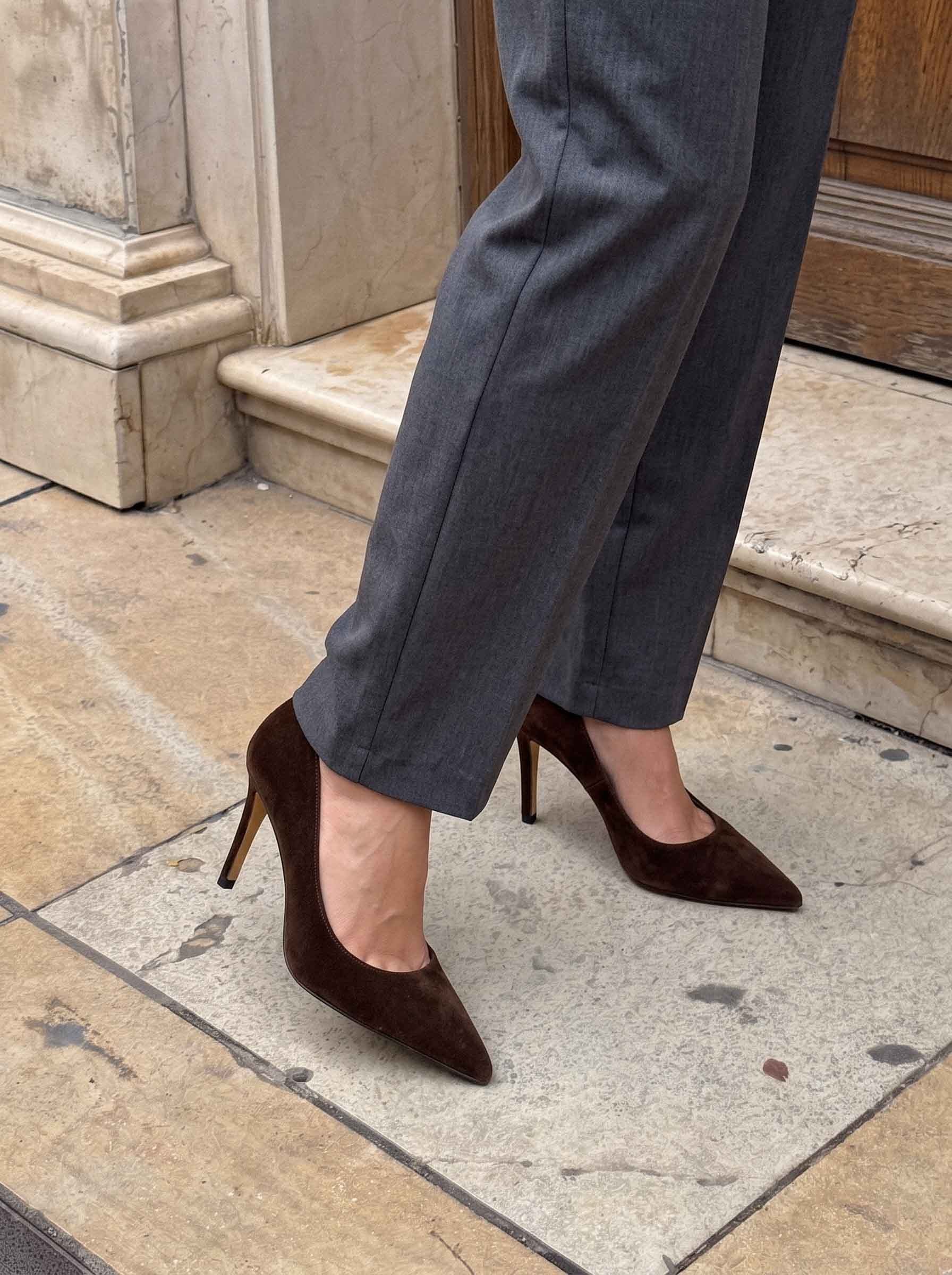Most Kahve Kadife Stiletto