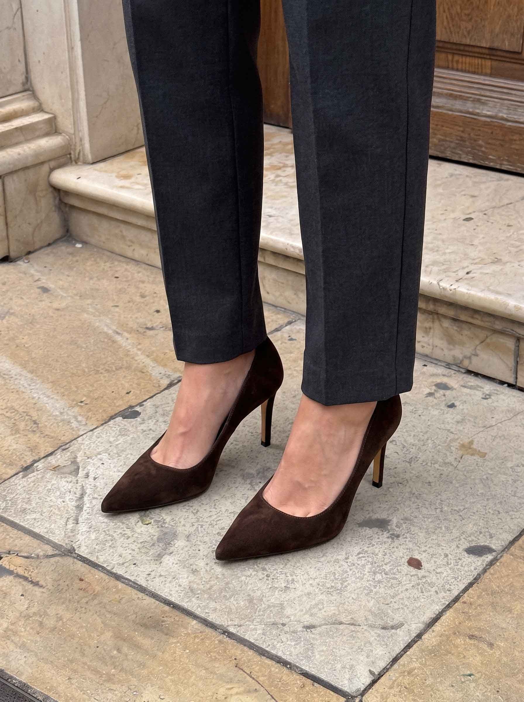 Most Kahve Kadife Stiletto