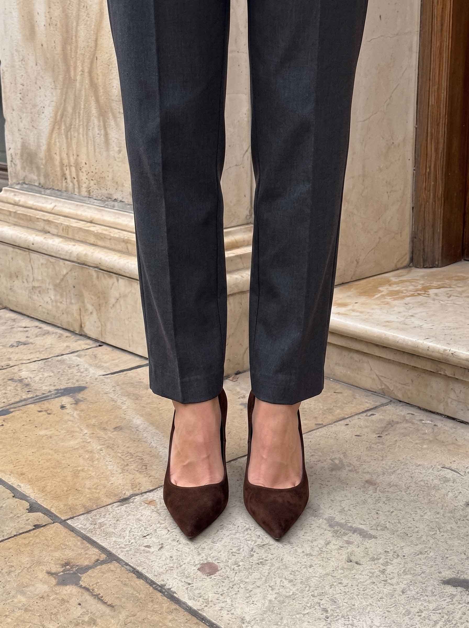 Most Kahve Kadife Stiletto