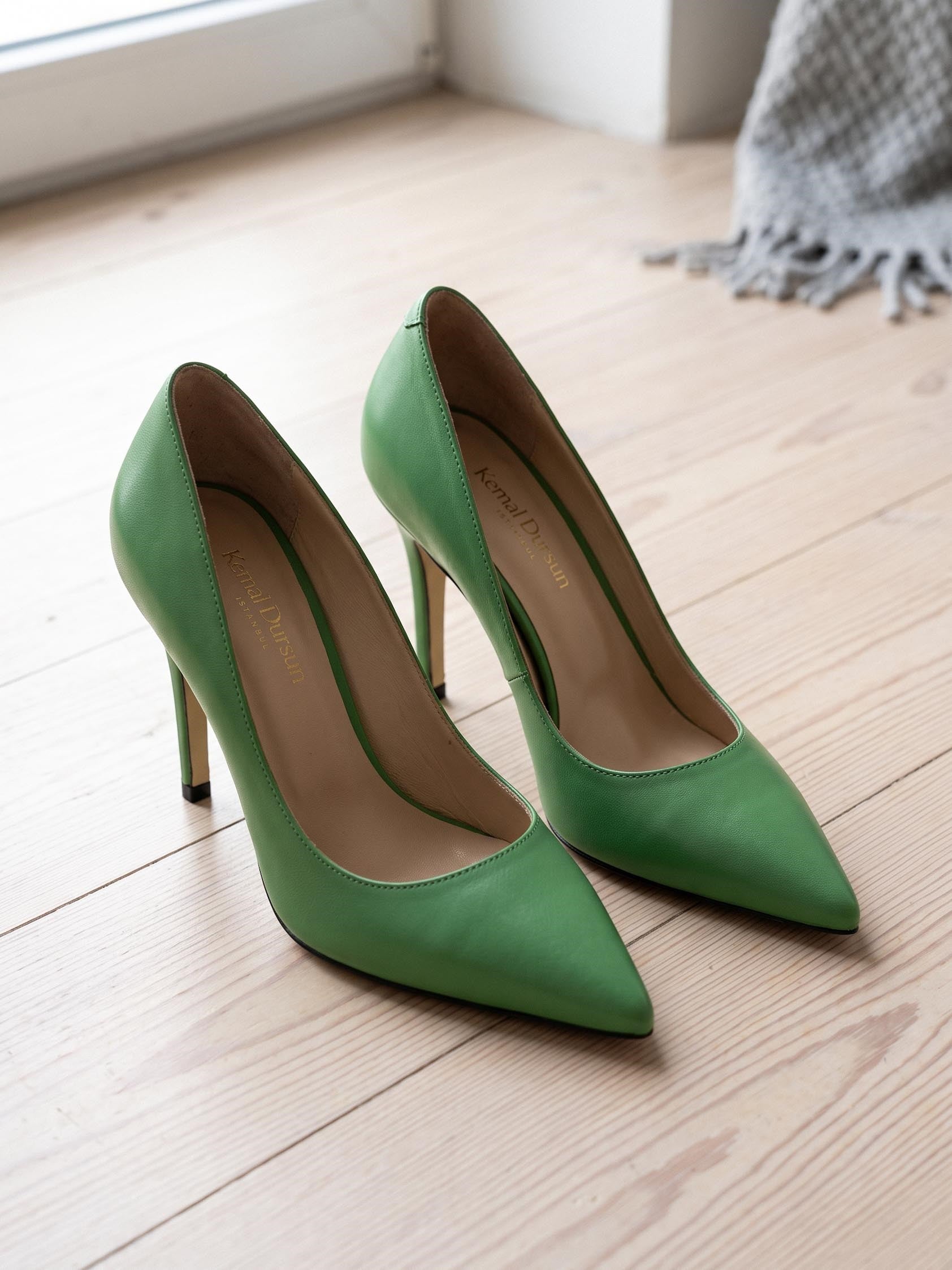 Most Neon Yeşil Deri Stiletto