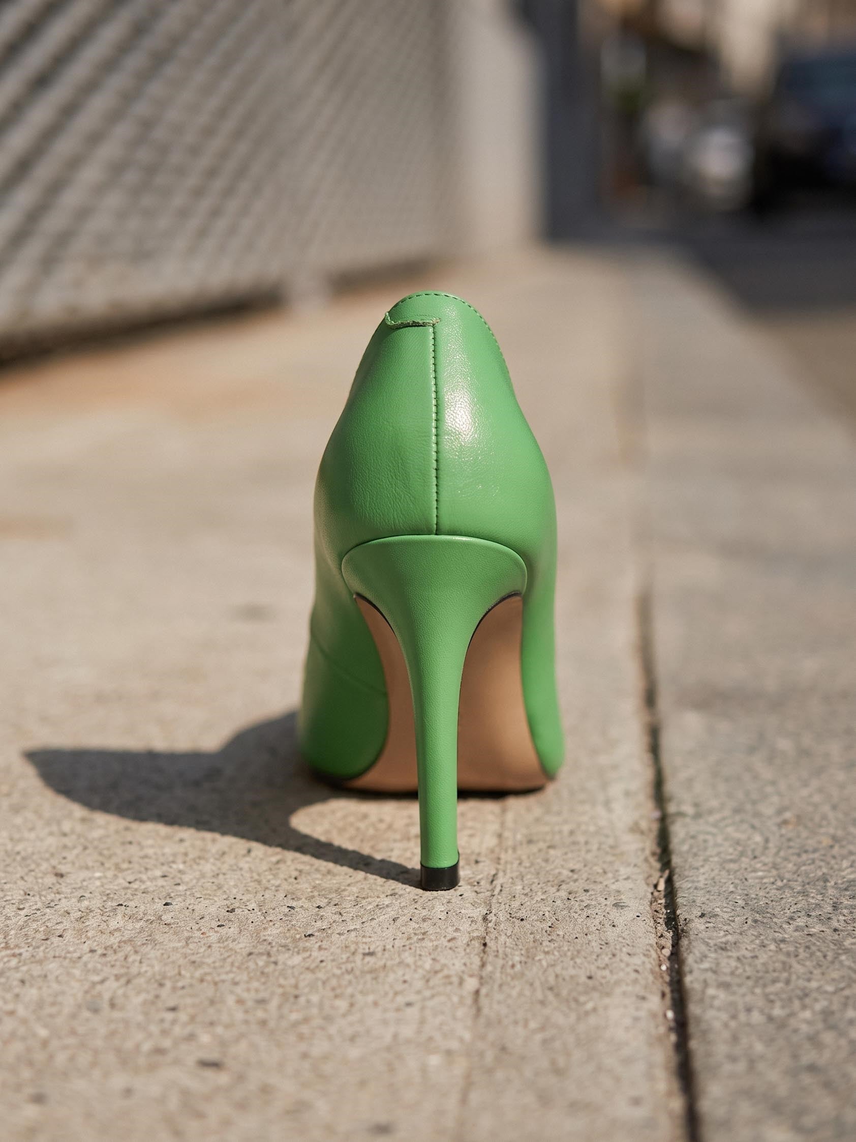 Most Neon Yeşil Deri Stiletto
