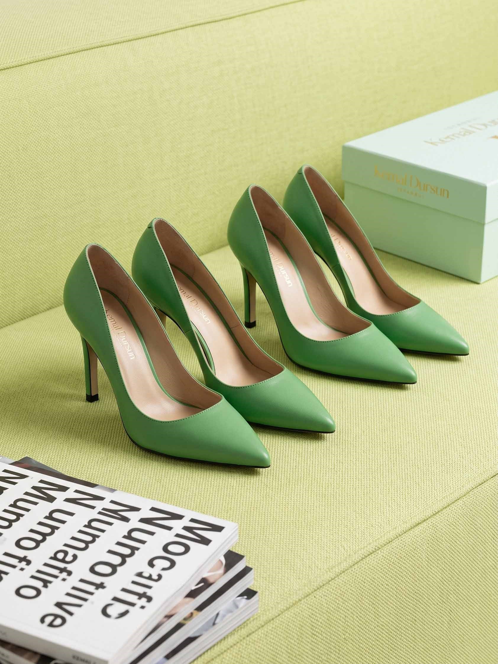 Most Neon Yeşil Deri Stiletto