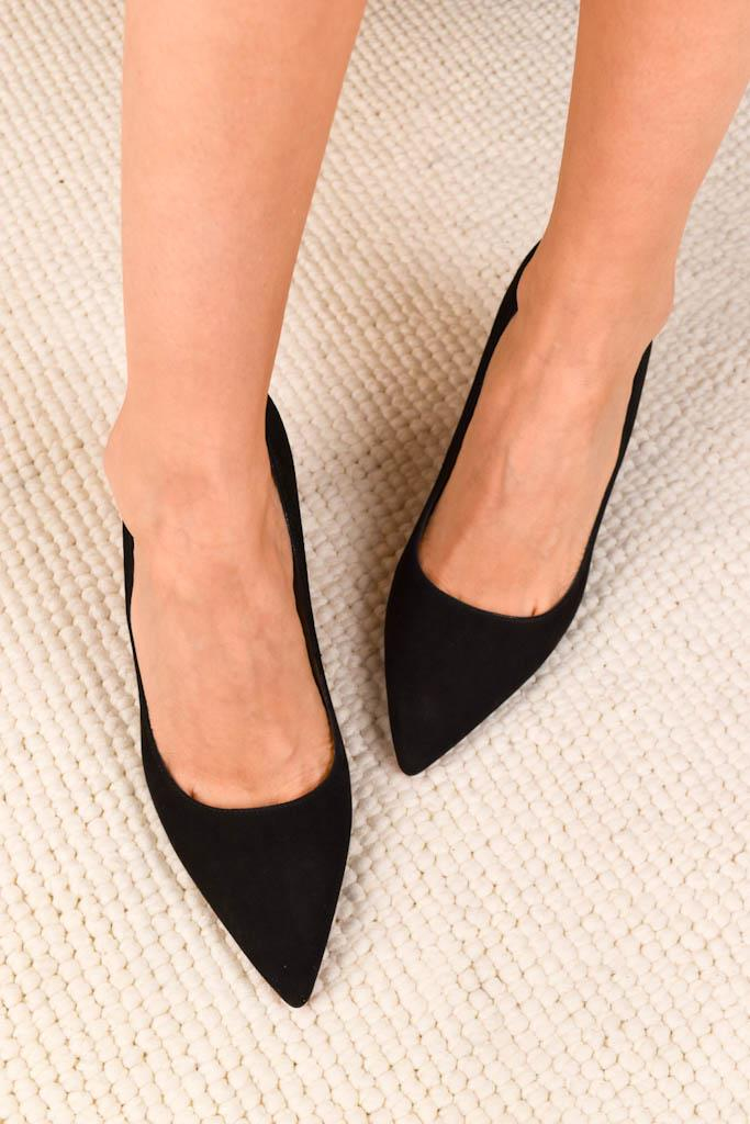 Most Siyah Süet Kırmızı Jurdan Stiletto