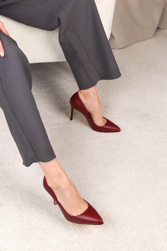 Society Bordo Deri Stiletto
