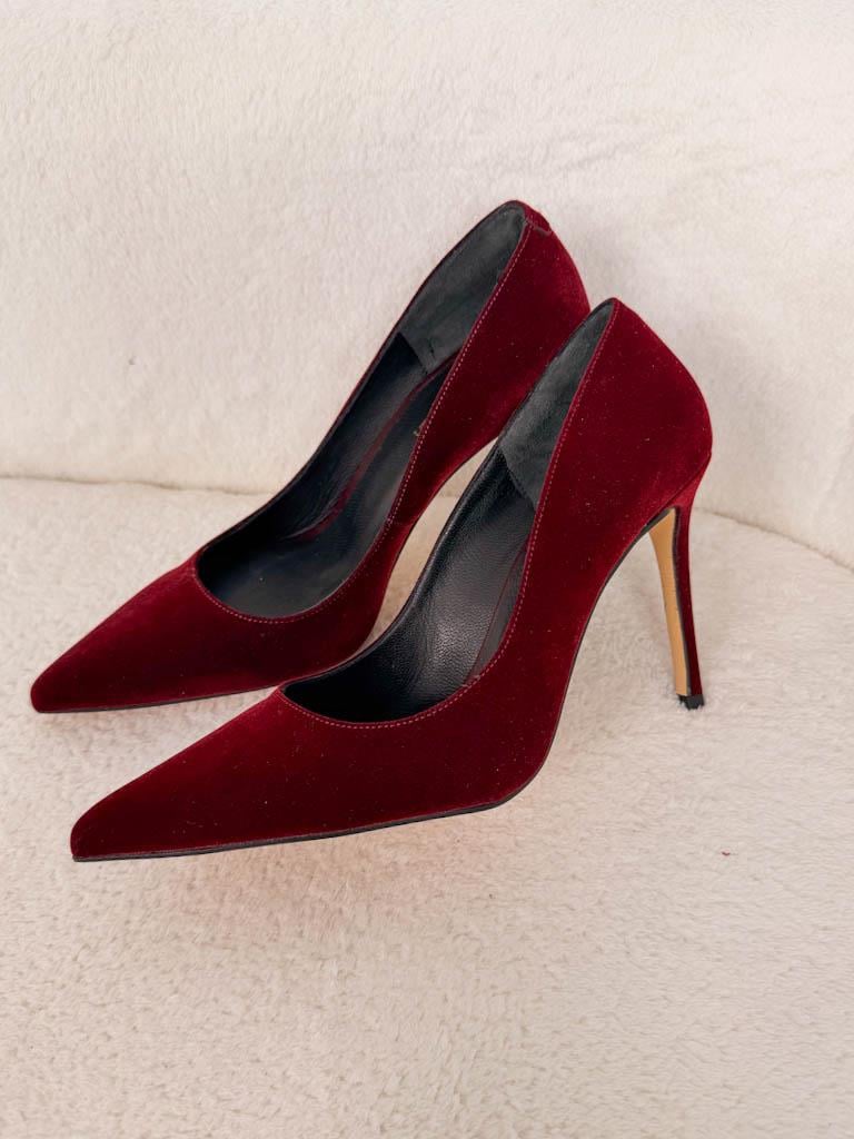 Society Kırmızı Kadife Stiletto
