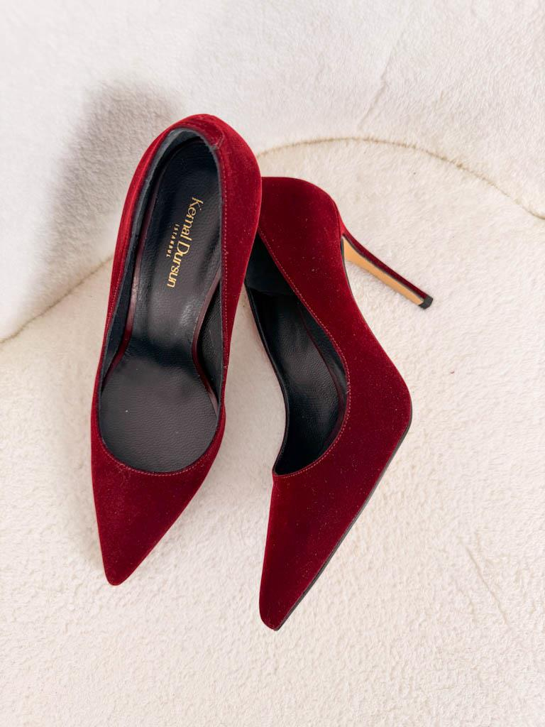 Society Kırmızı Kadife Stiletto