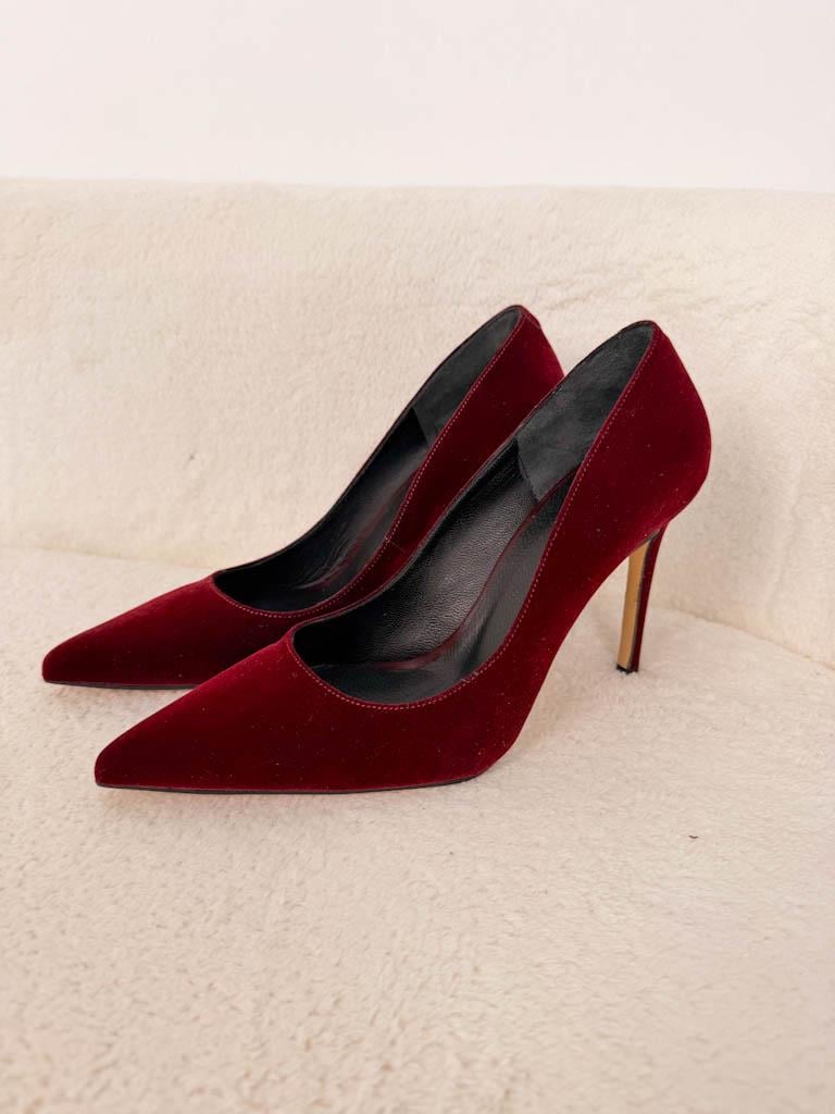 Society Kırmızı Kadife Stiletto