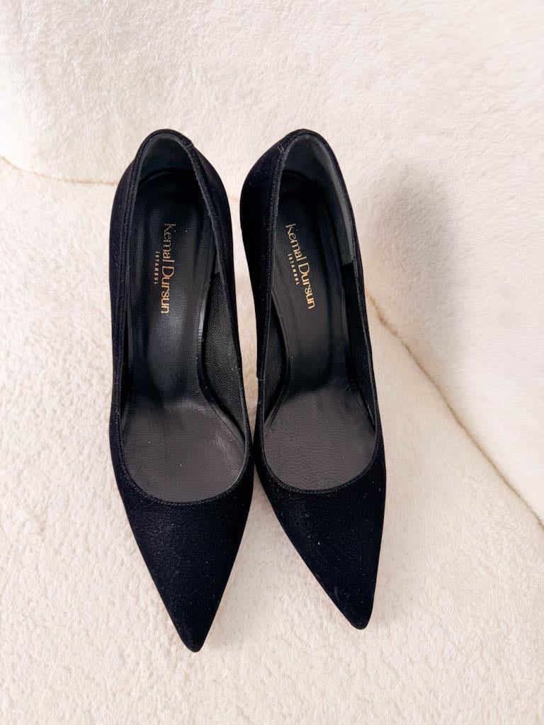 Society Siyah Kadife Stiletto