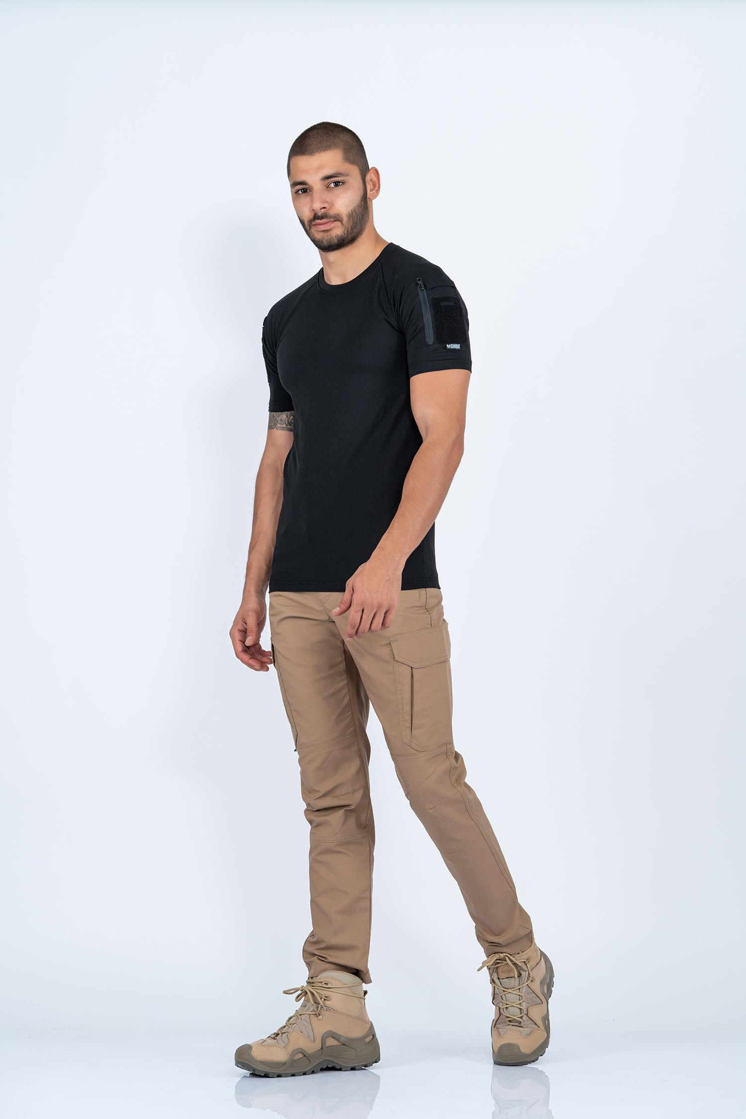 Combat Tactikal taktik tişört yuvarlak bisiklet yaka tişört outdoor T-shirt- 801 PİKE