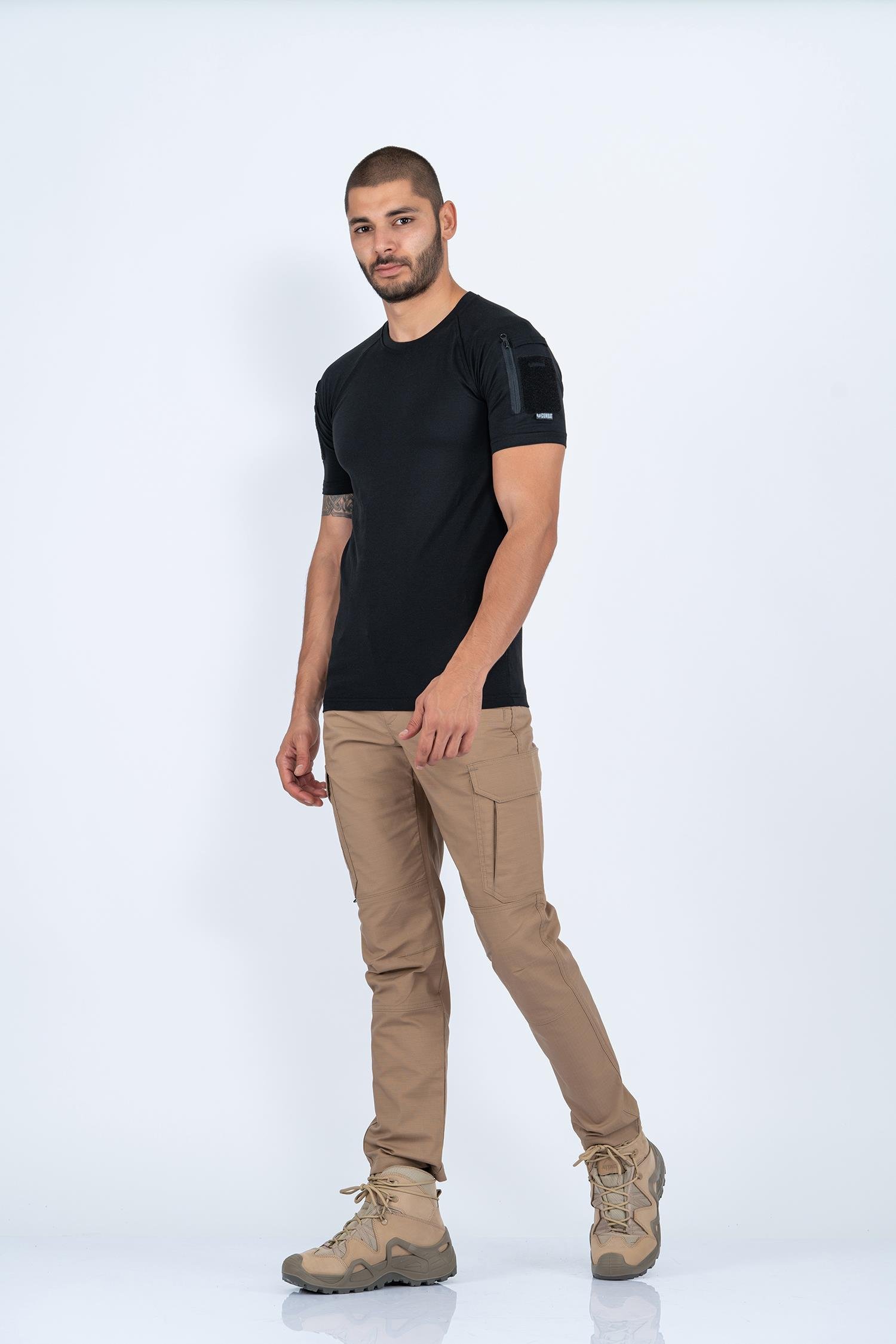 Combat Tactikal taktik tişört yuvarlak bisiklet yaka tişört outdoor T-shirt- 801 PİKE