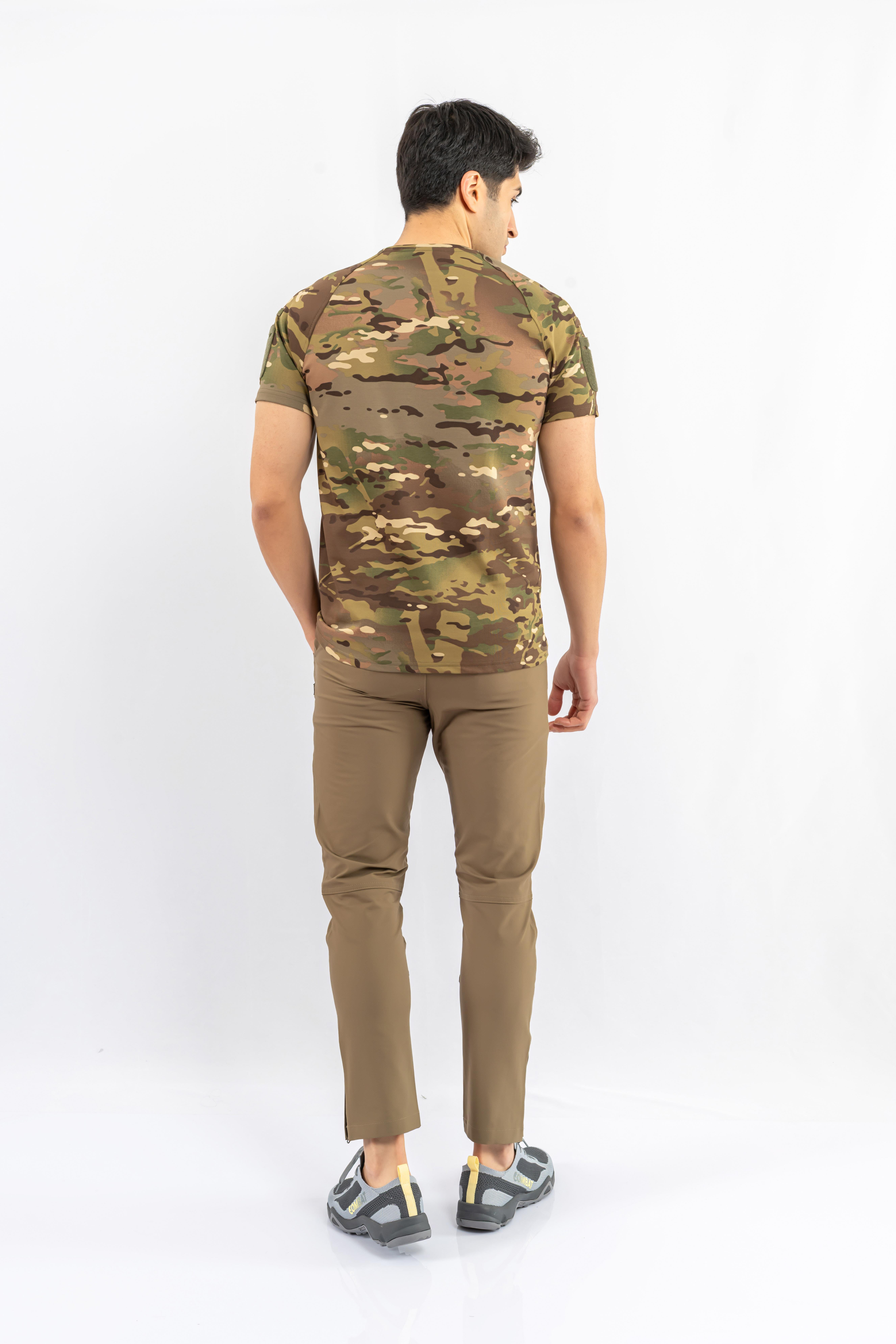 T-SHIRT TACTICAL K.KOL PİKE KAMUFLAJ  - 801