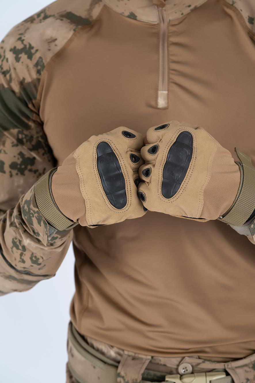 Taktik kesik parmaksız eldiven asker polis dağcı sporcu bisikletçi kemik eldiveni - 004
