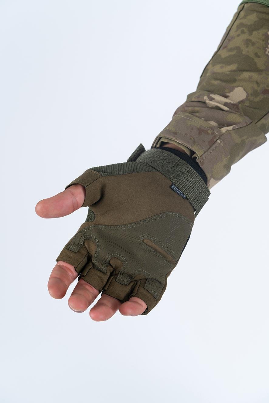 Taktik kesik parmaksız eldiven asker polis dağcı sporcu bisikletçi kemik eldiveni - 004
