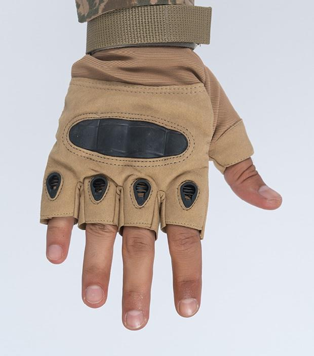 Taktik kesik parmaksız eldiven asker polis dağcı sporcu bisikletçi kemik eldiveni - 004