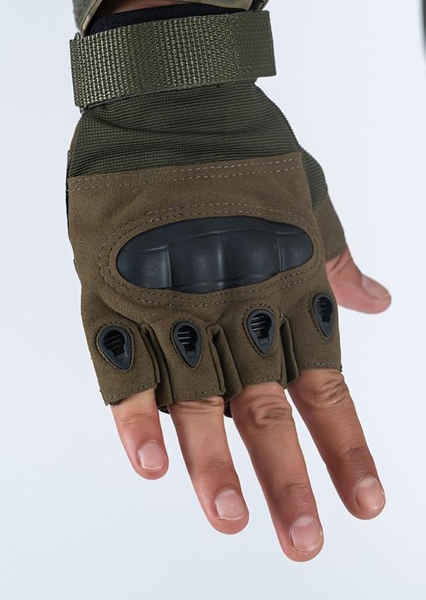 Taktik kesik parmaksız eldiven asker polis dağcı sporcu bisikletçi kemik eldiveni - 004