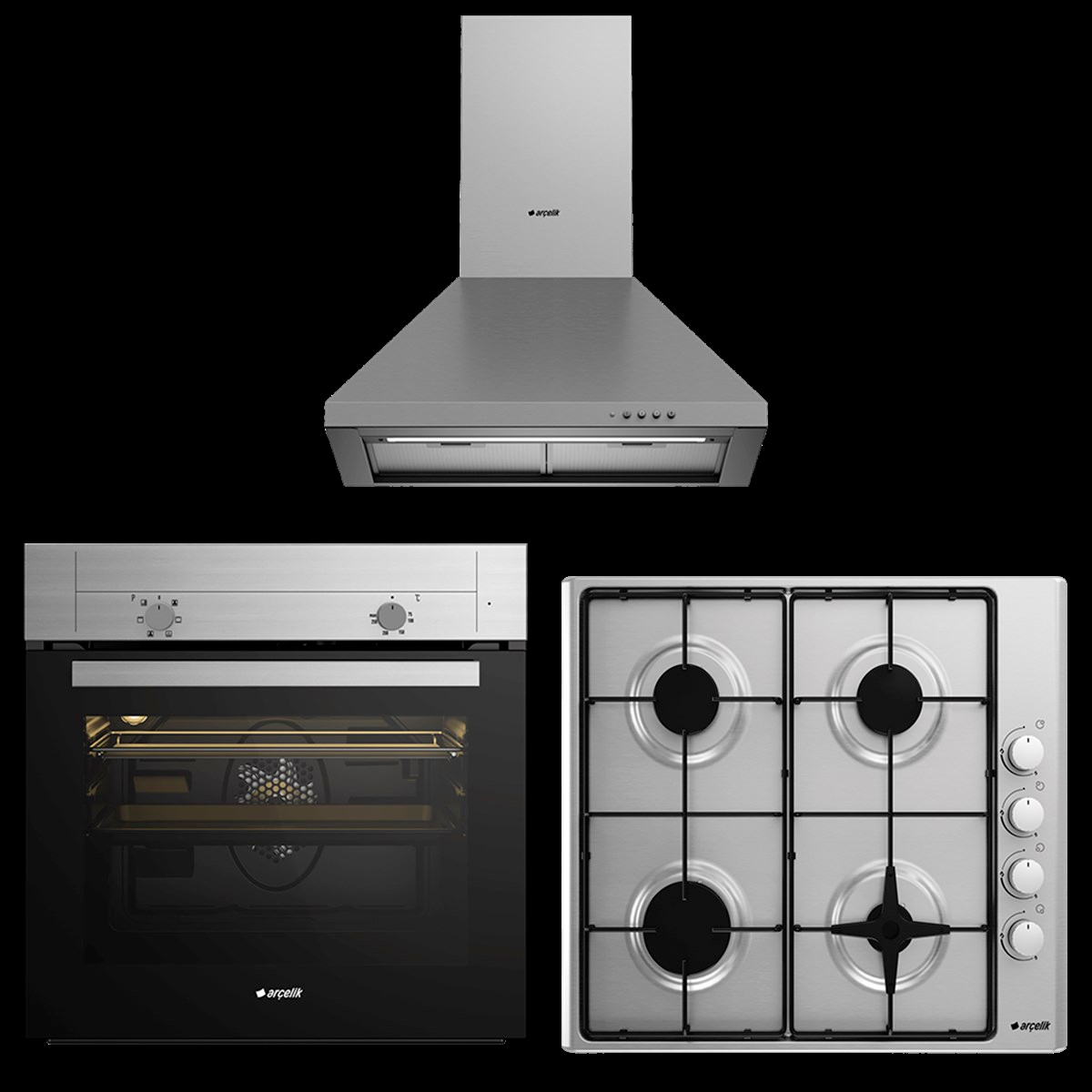 Arçelik Ankastre Fırsat Set DG (AFM 130 I - P 27 YI - OMD D 611 EI)