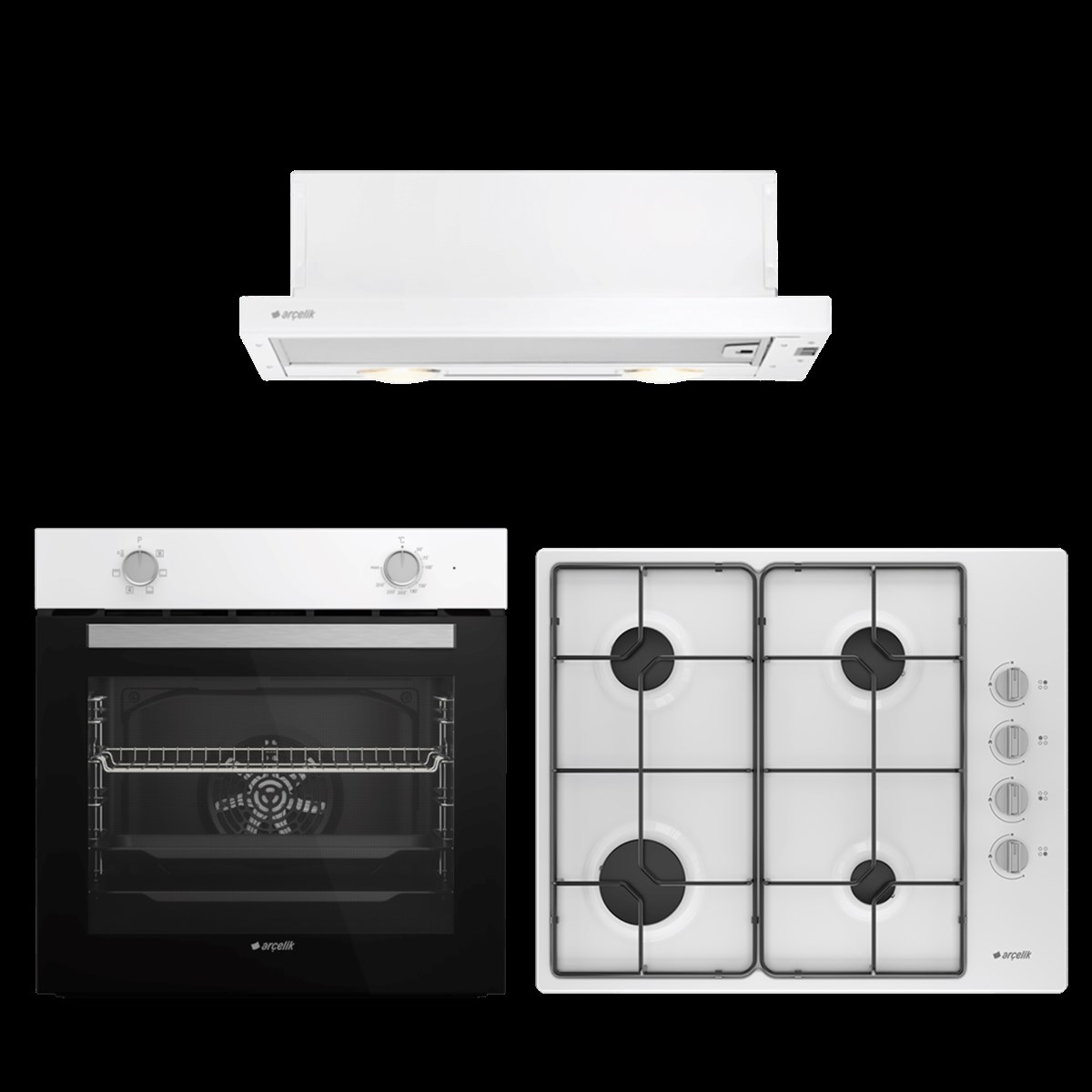 Arçelik Fibona Ankastre Set 2 (P 182 B - OMD D 611 EB - AFM 130 B)