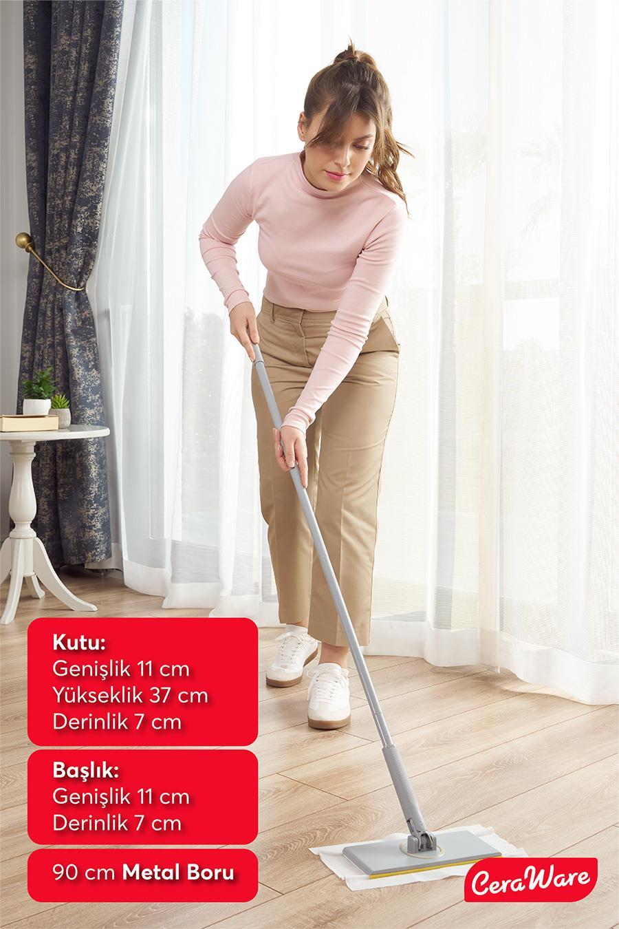 Ceraware Pratica El Değmeden Takıp Çıkarılabilen Mop - Temizlik Bezleri ve Sleepy Havlulara Uyumlu
