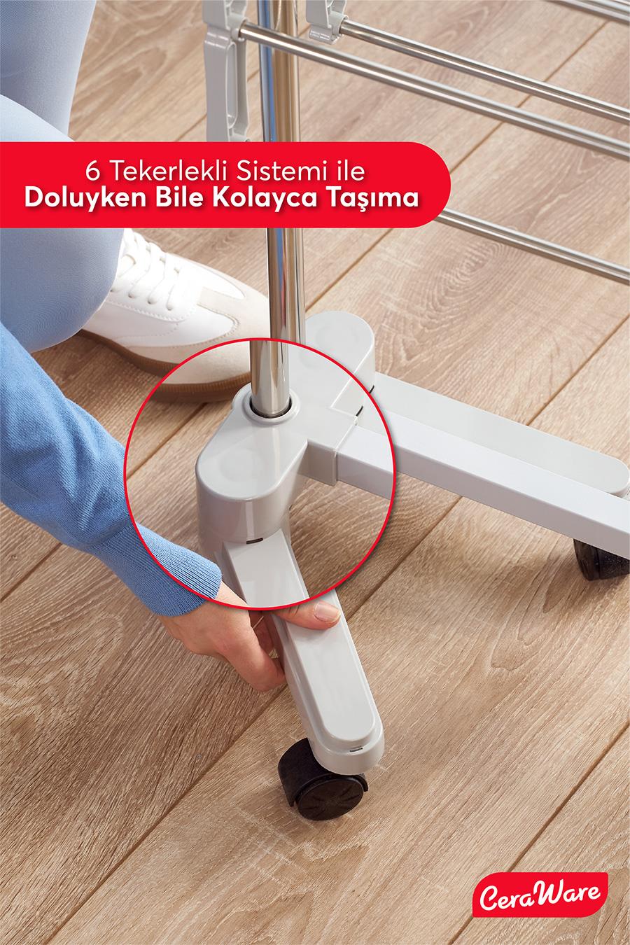 Ceraware Silver Lüks Çamaşır Kurutmalık 4 Katlı