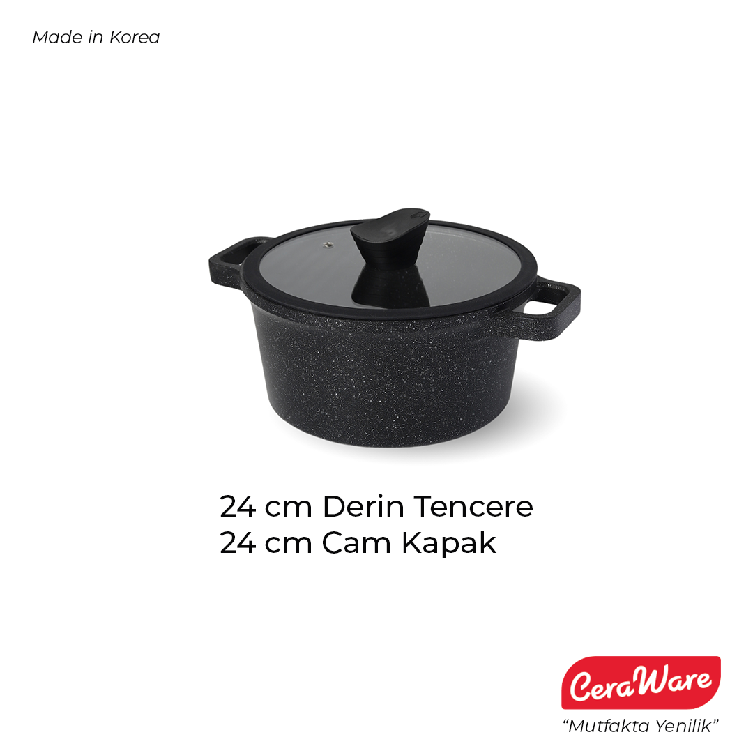 Ceraware Vetta Megastone Kaplama Yapışmaz 24 cm Derin Tencere