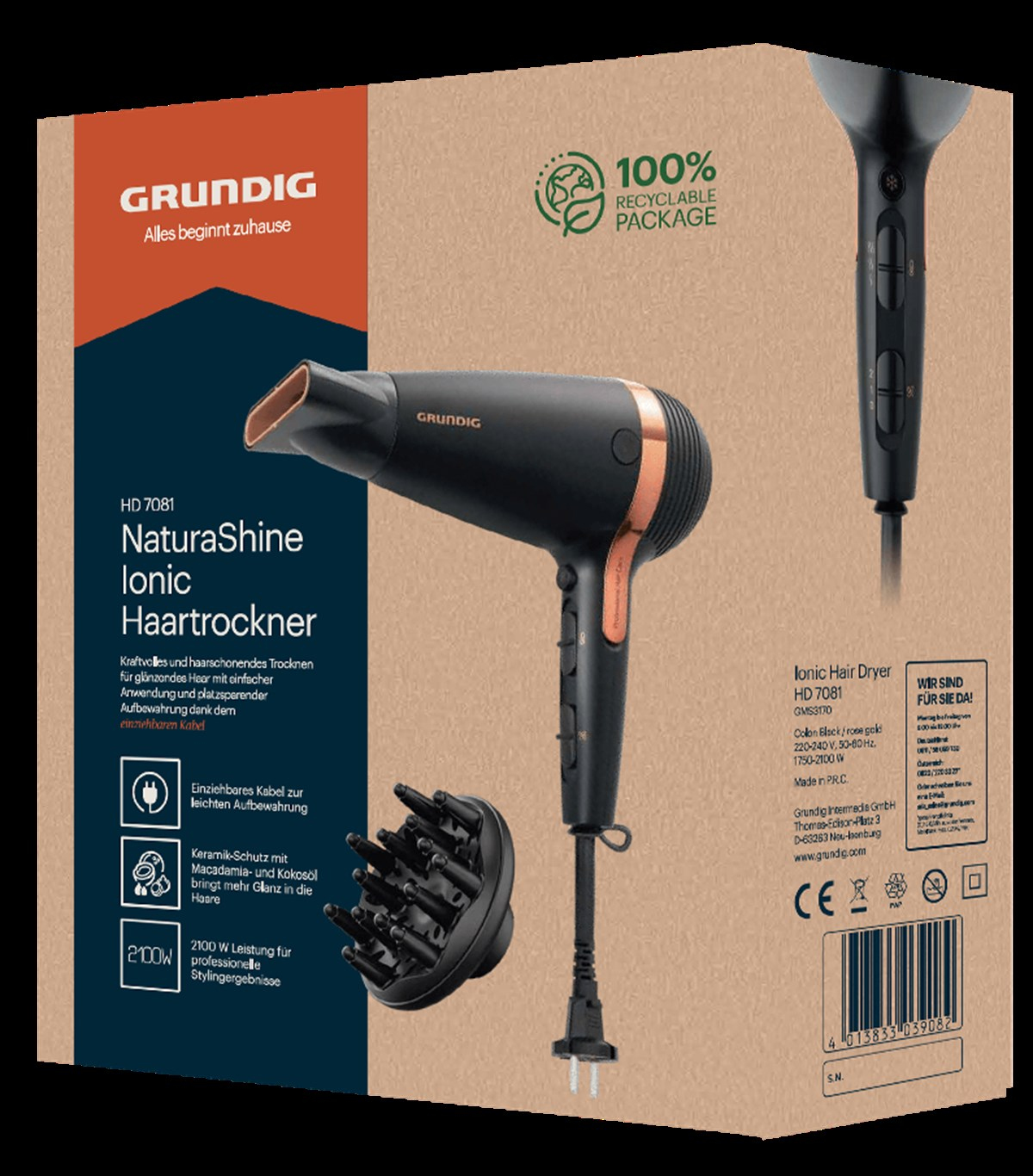 GRUNDIG HD 7081 Saç Kurutma Makinesi