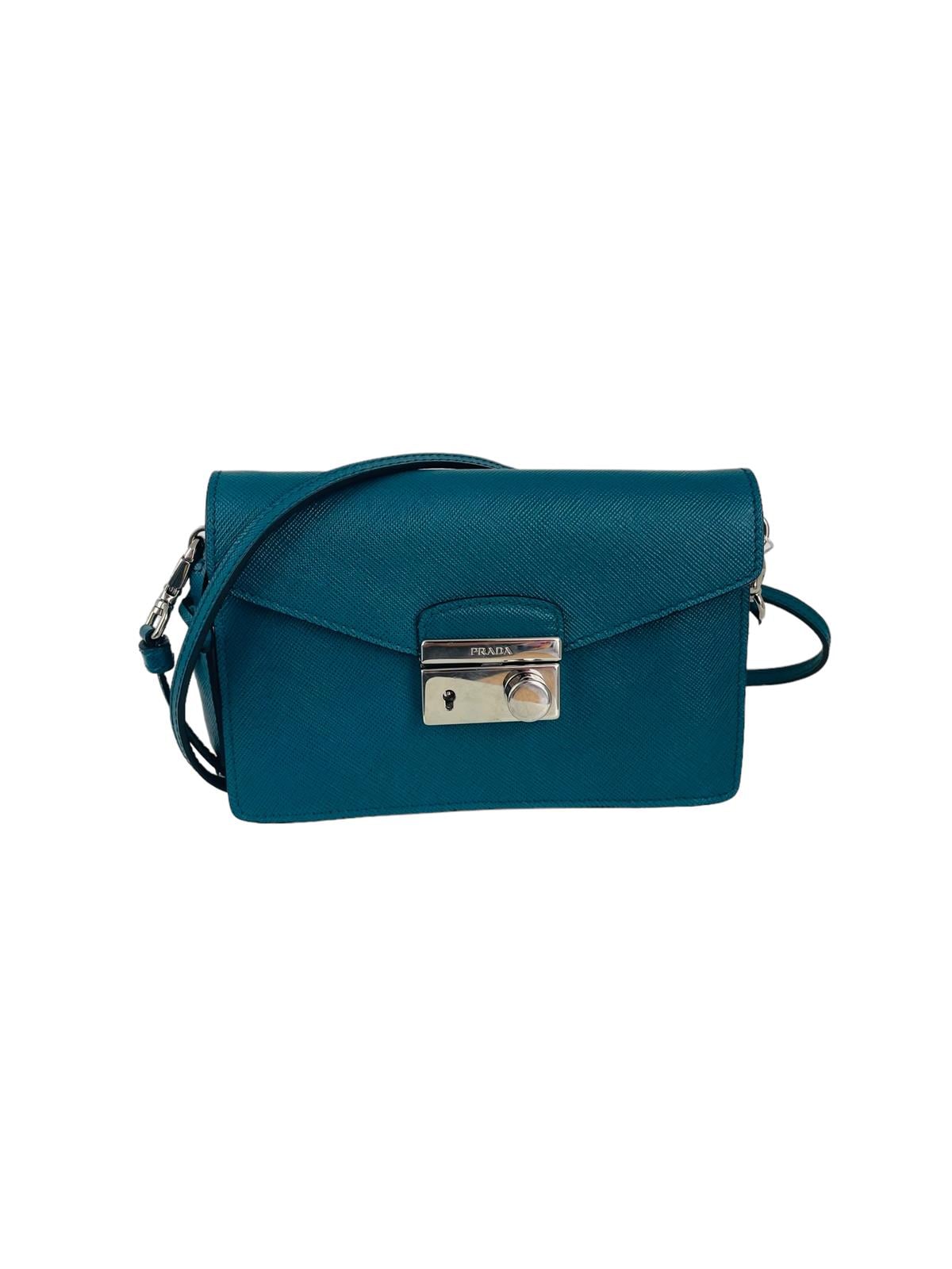  BLUE SAFFIANO LEATHER MICRO BAG