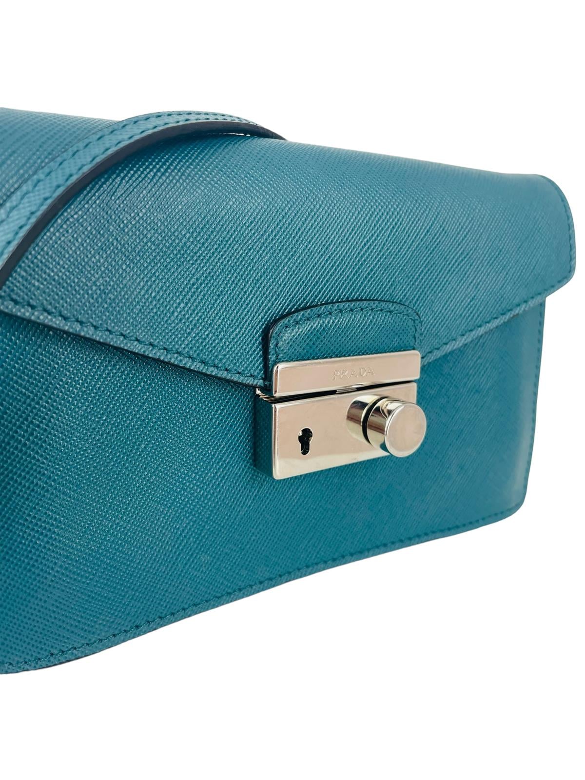  BLUE SAFFIANO LEATHER MICRO BAG