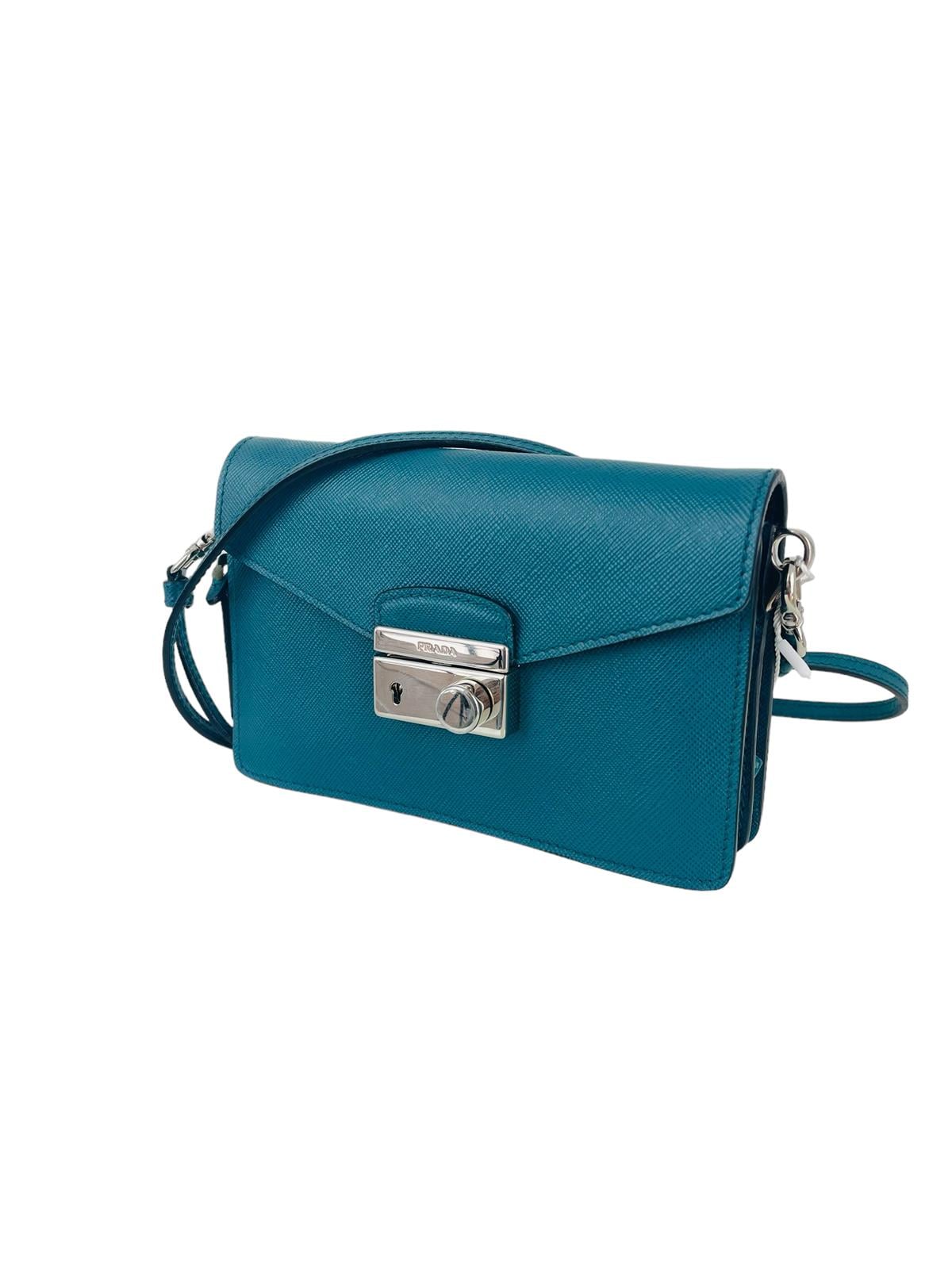  BLUE SAFFIANO LEATHER MICRO BAG