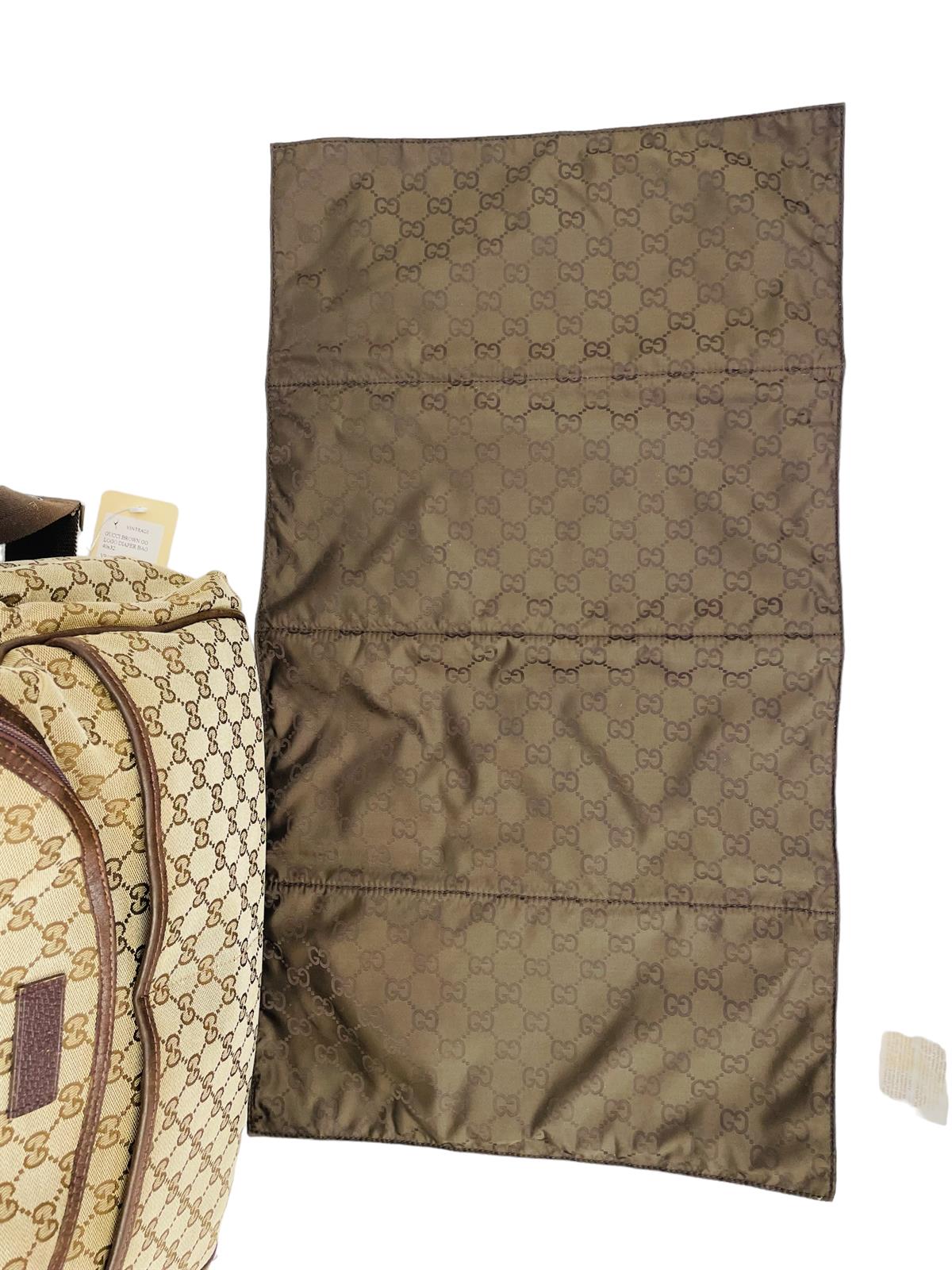  BROWN GG LOGO DIAPER BAG