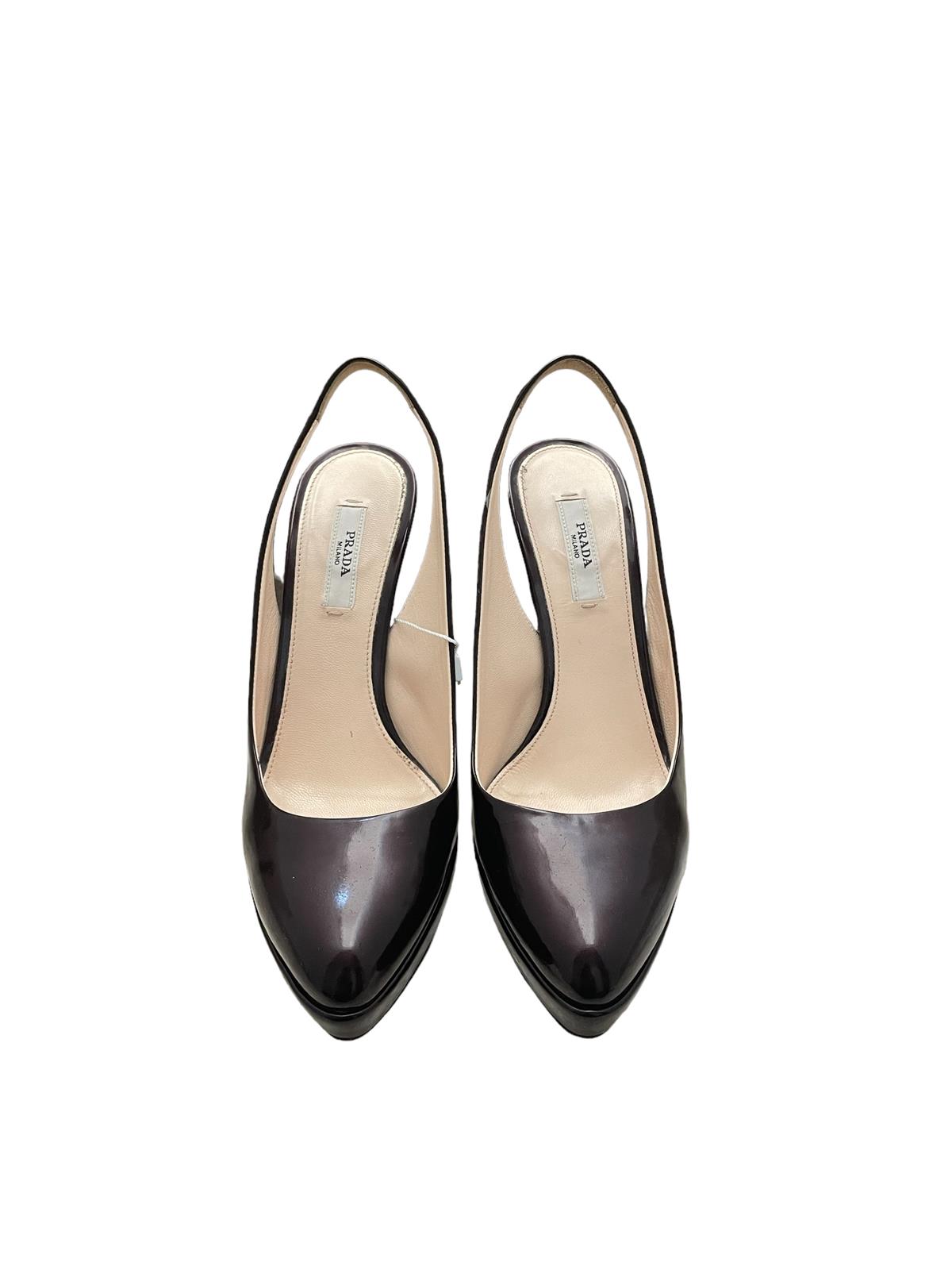  BURGUNDY PATENT LEATHER PUMPS