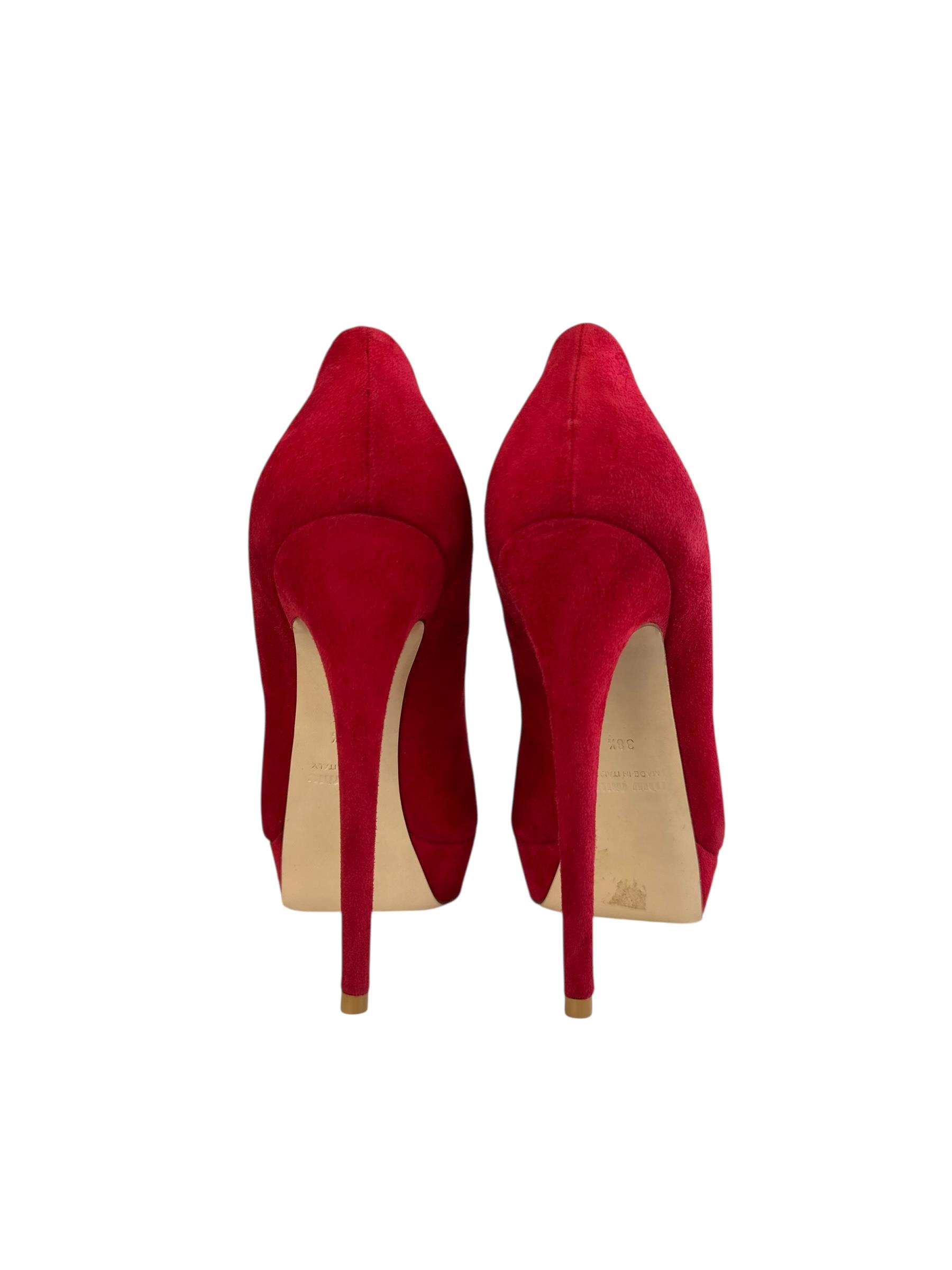 MIU MIU RED SUEDE HIGH HEELS