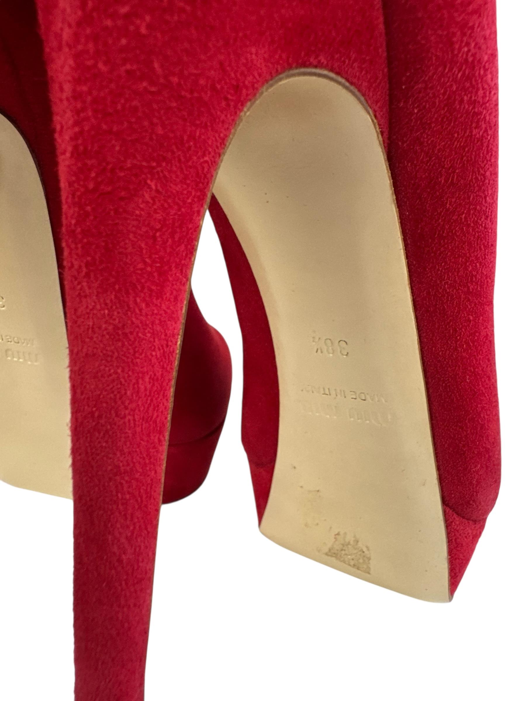  MIU MIU RED SUEDE HIGH HEELS