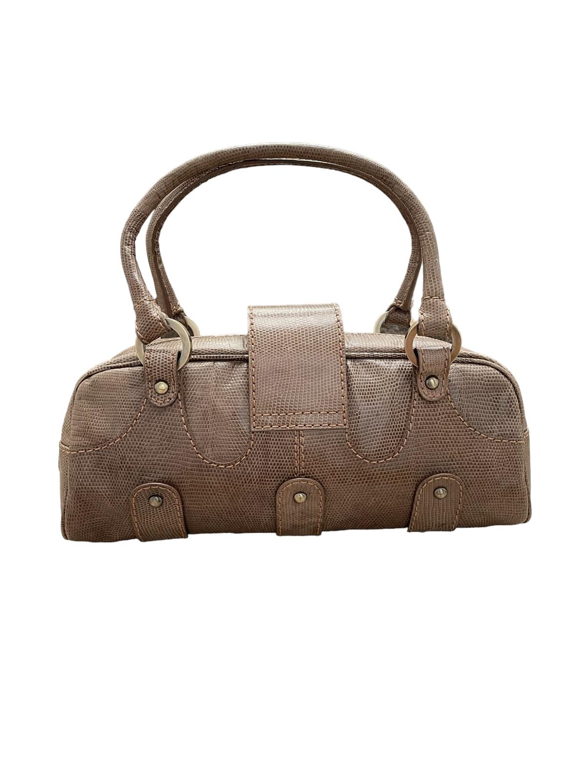  V LOGO EXOTİC LEATHER HANDBAG