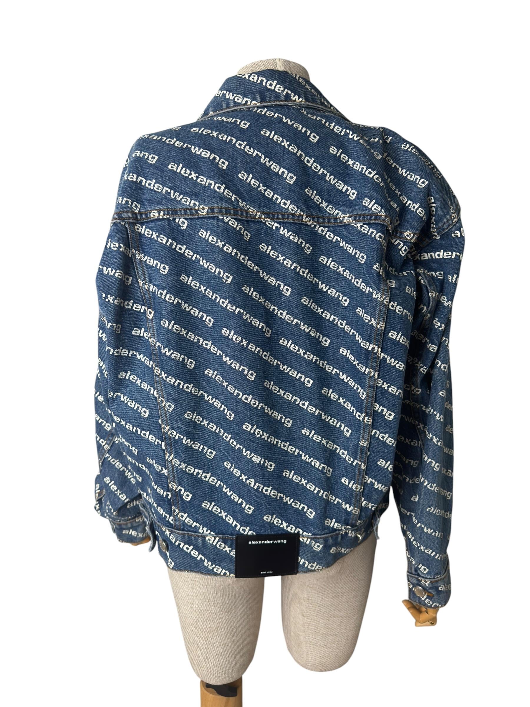 ALEXANDER WANG LOGO PRINTED DENIM JACKET