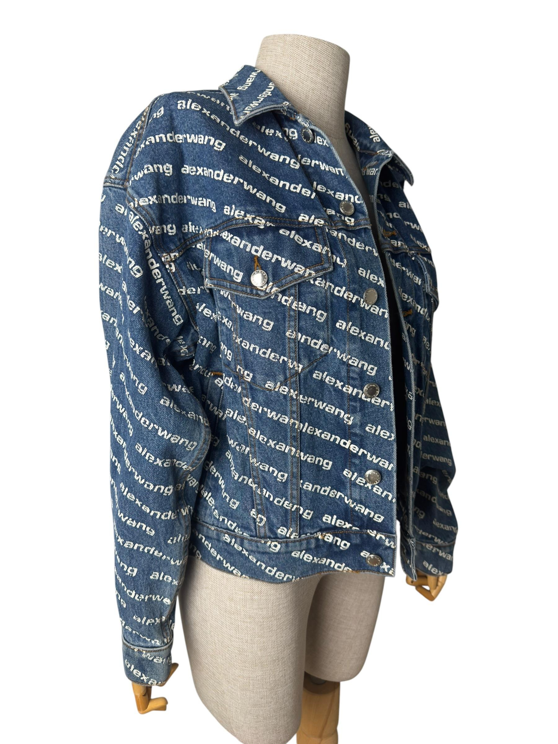ALEXANDER WANG LOGO PRINTED DENIM JACKET
