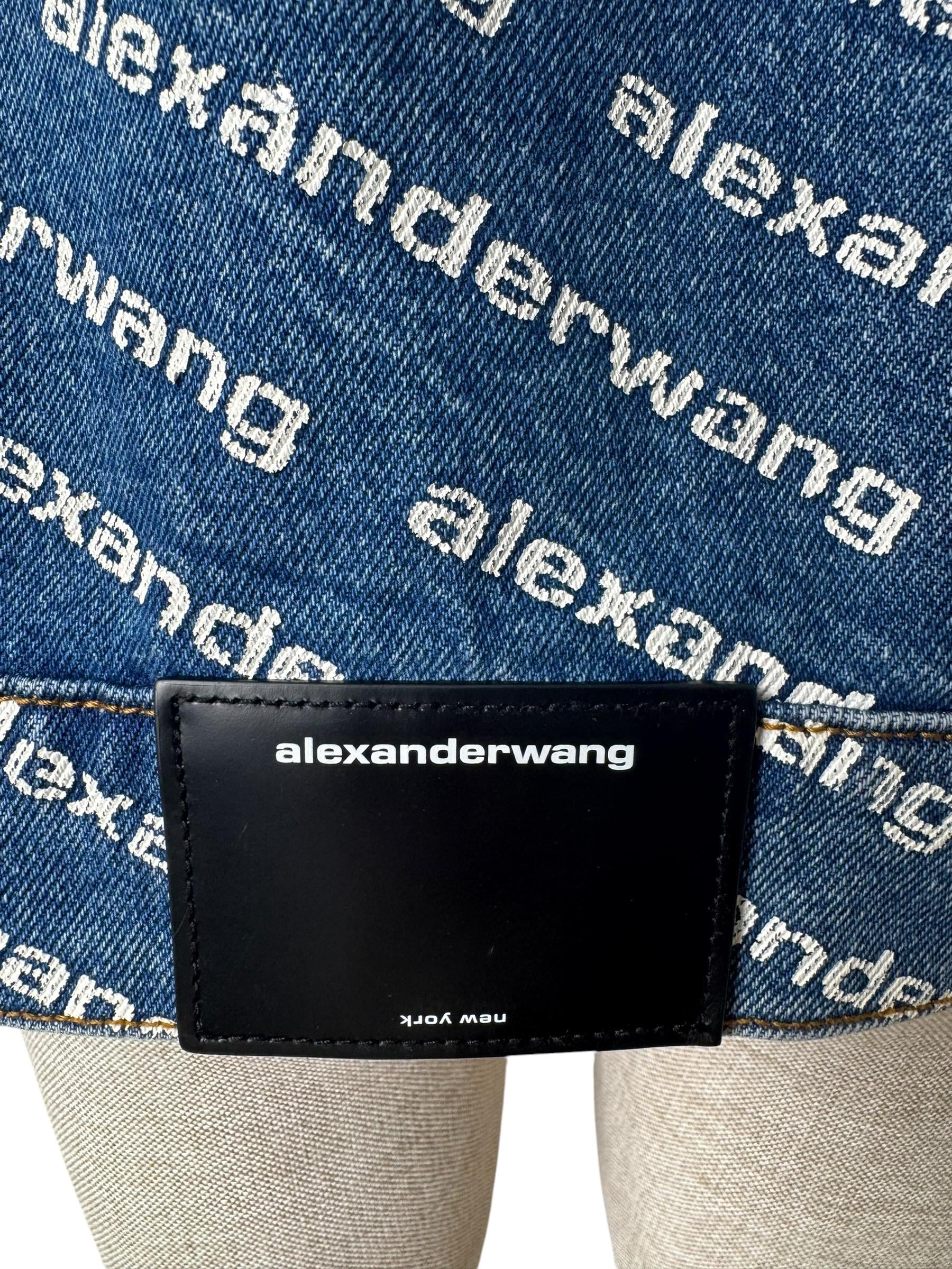 ALEXANDER WANG LOGO PRINTED DENIM JACKET