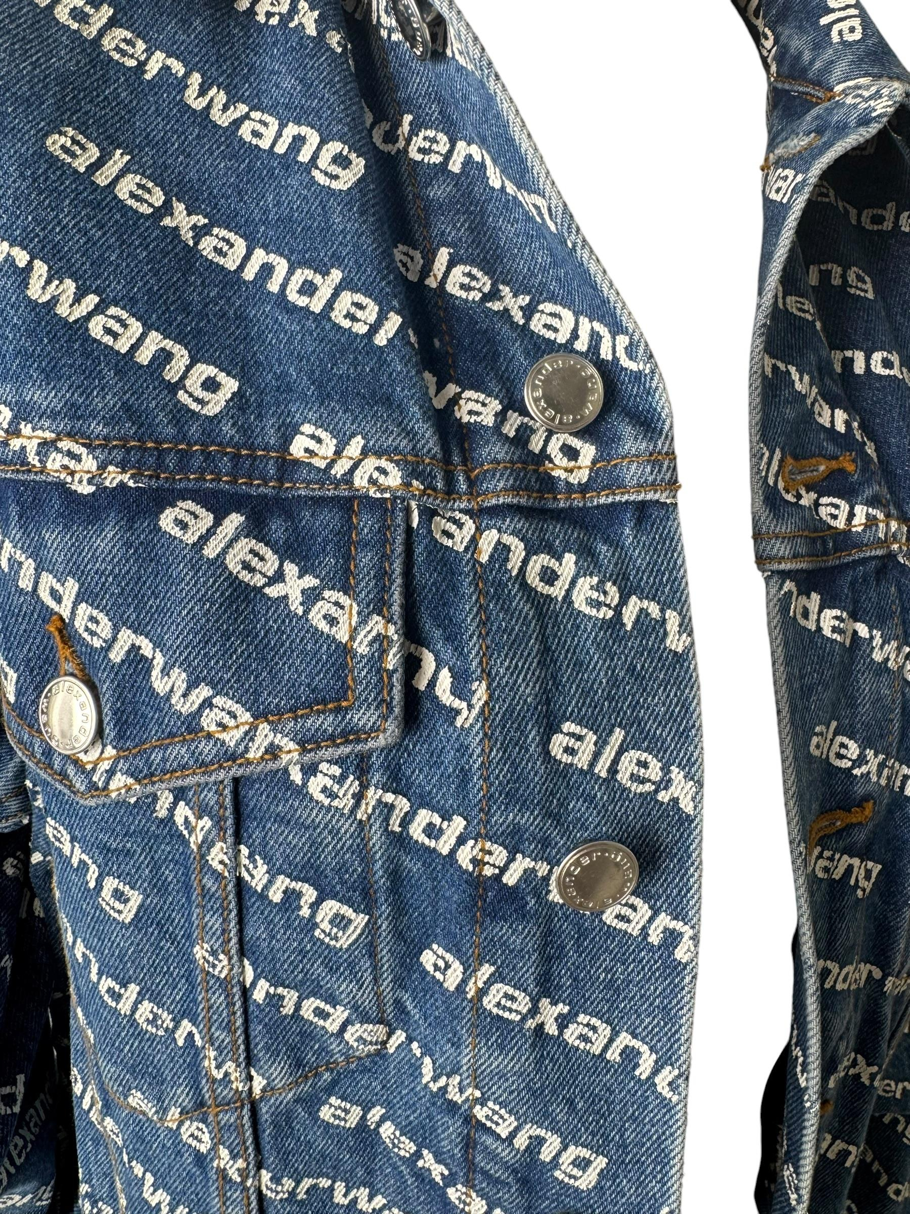 ALEXANDER WANG LOGO PRINTED DENIM JACKET