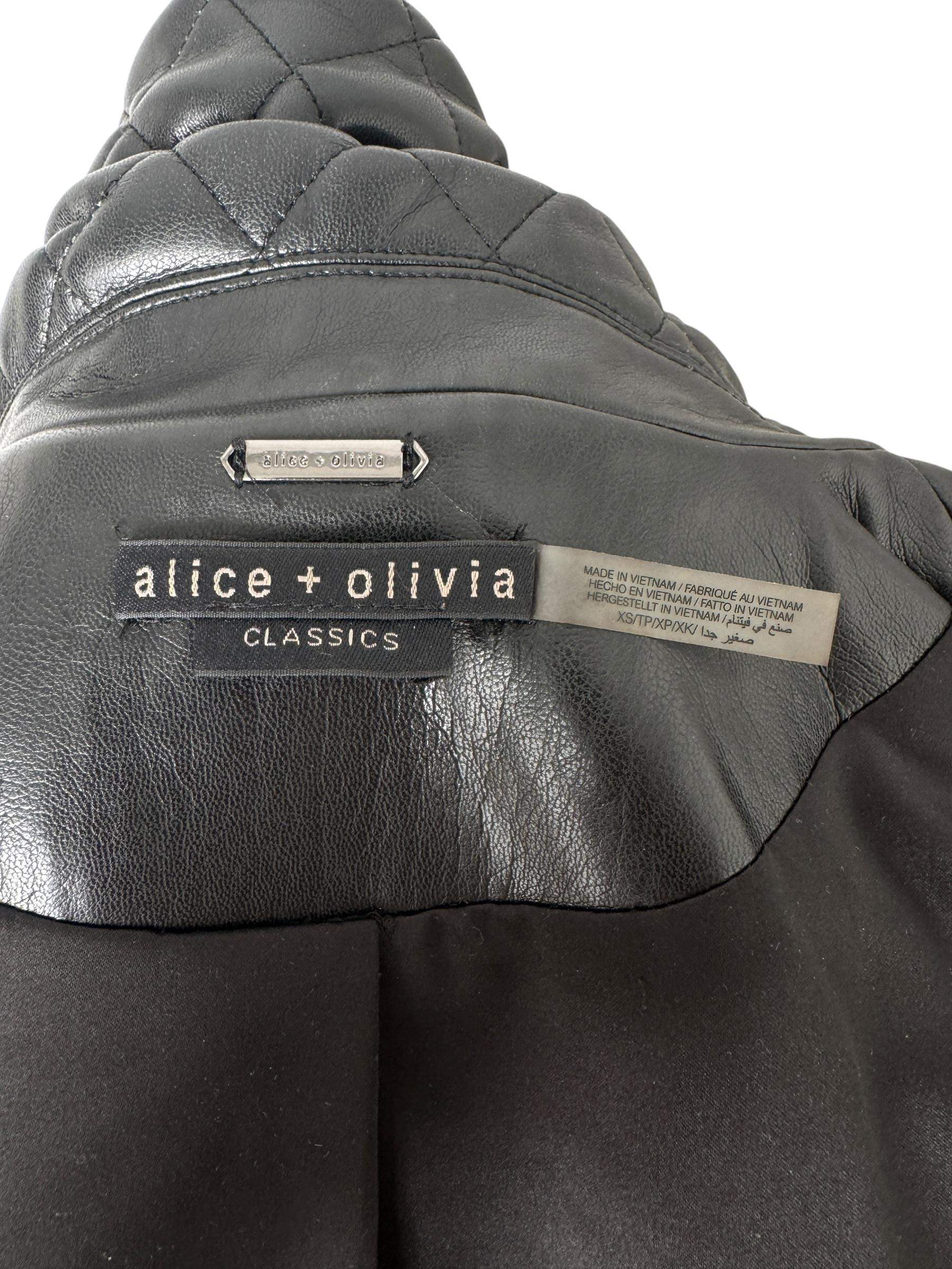 ALICE OLIVIA BLACK QUILTED JACKET