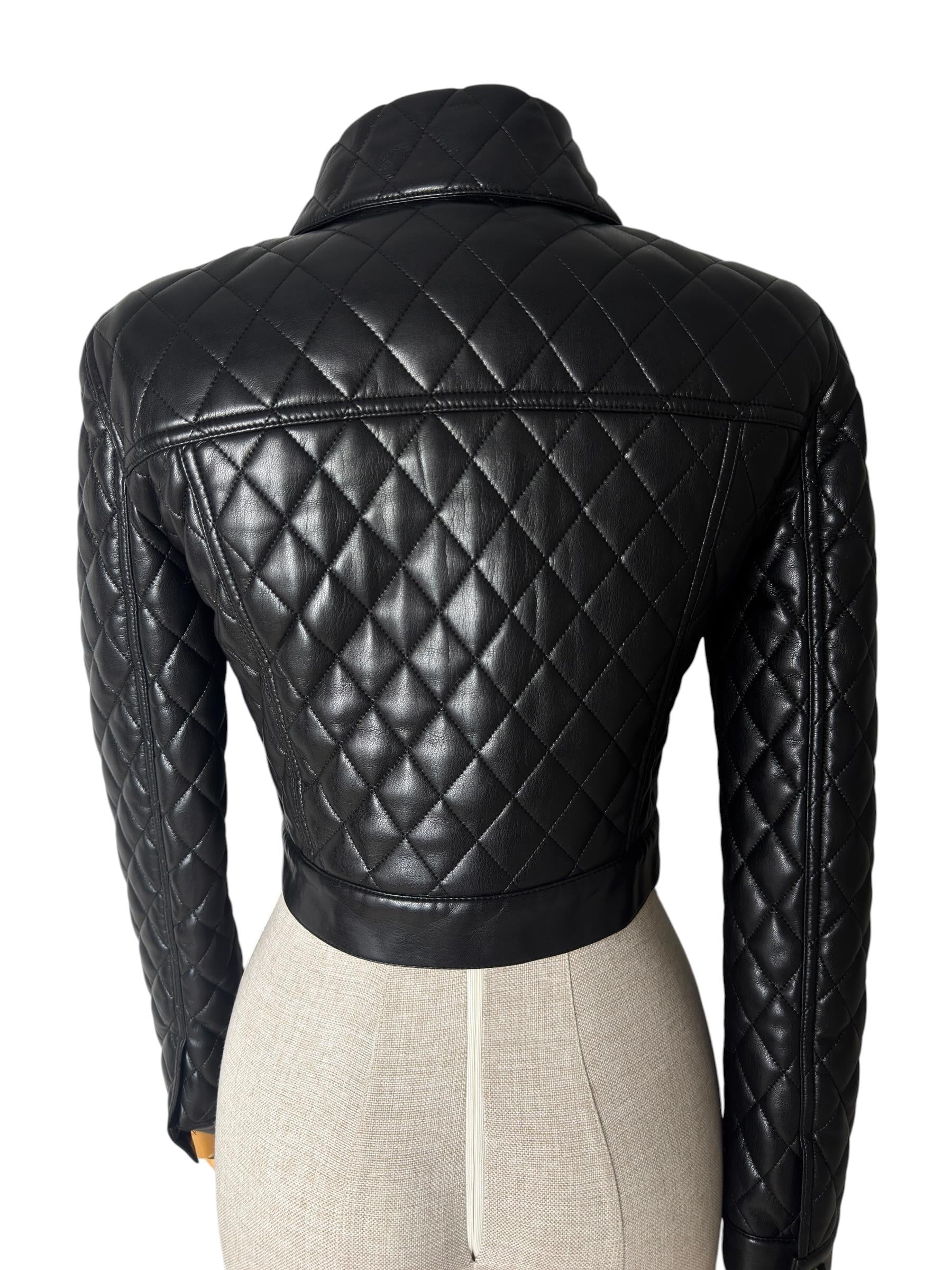 ALICE OLIVIA BLACK QUILTED JACKET