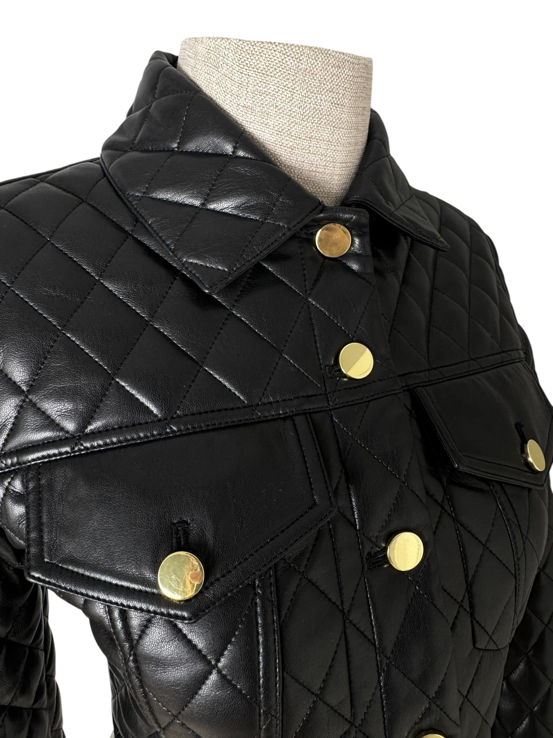 ALICE OLIVIA BLACK QUILTED JACKET