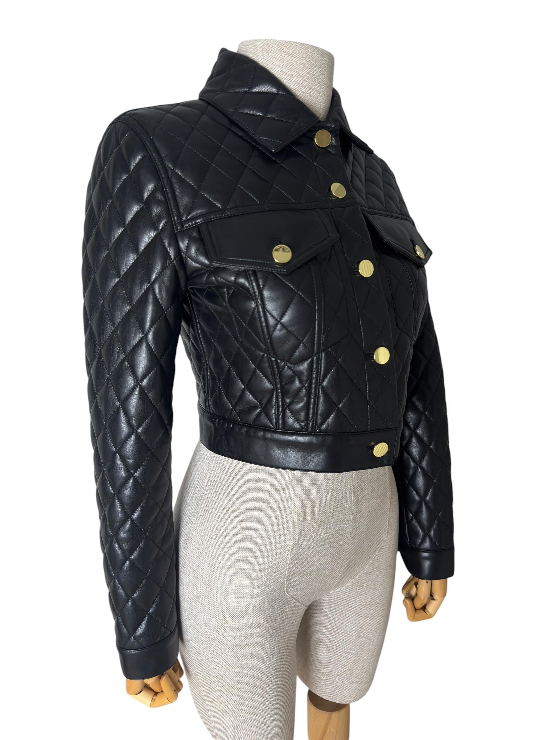 ALICE OLIVIA BLACK QUILTED JACKET