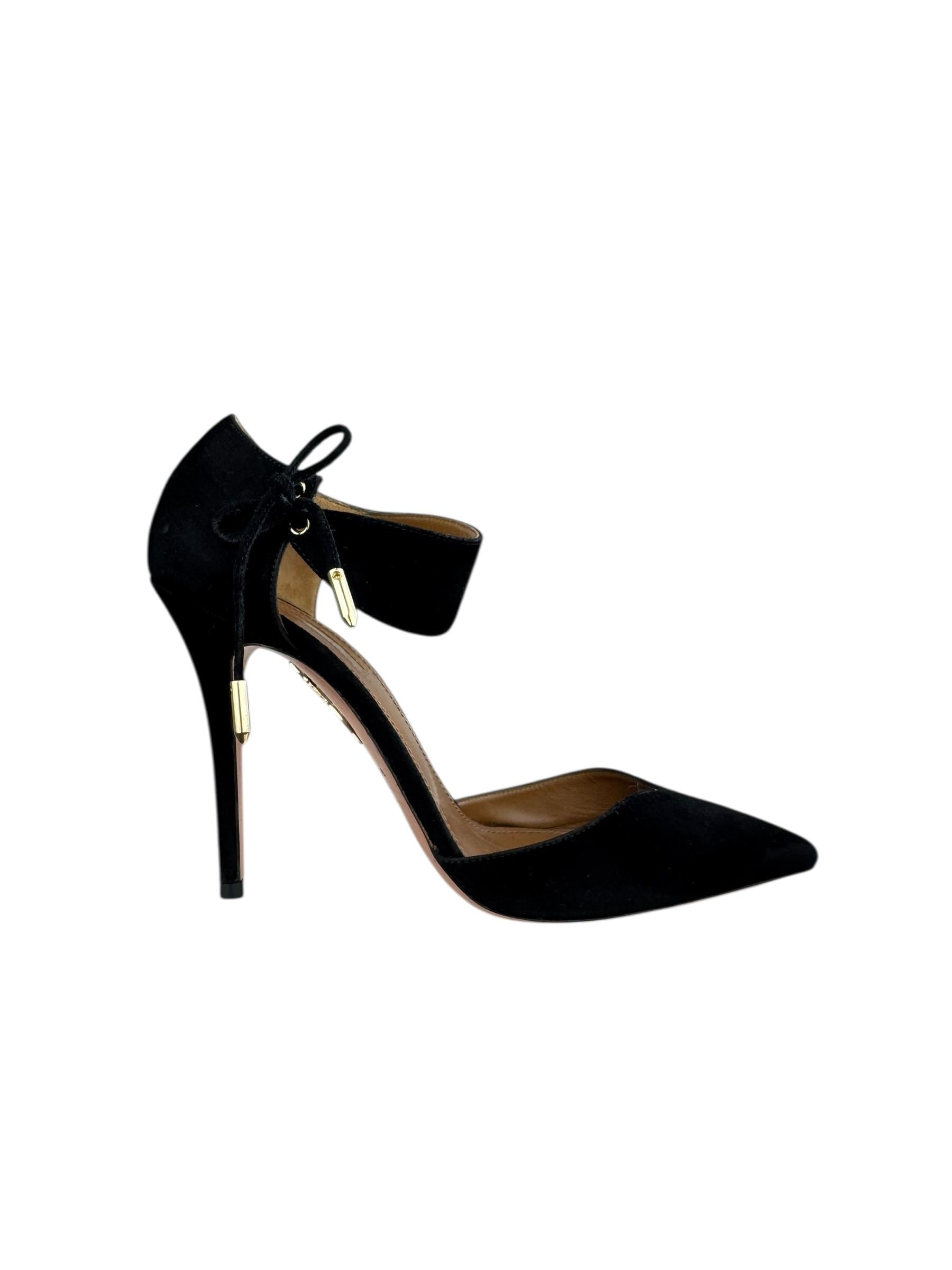 AQUAZZURA BLACK SUEDE PUMPS