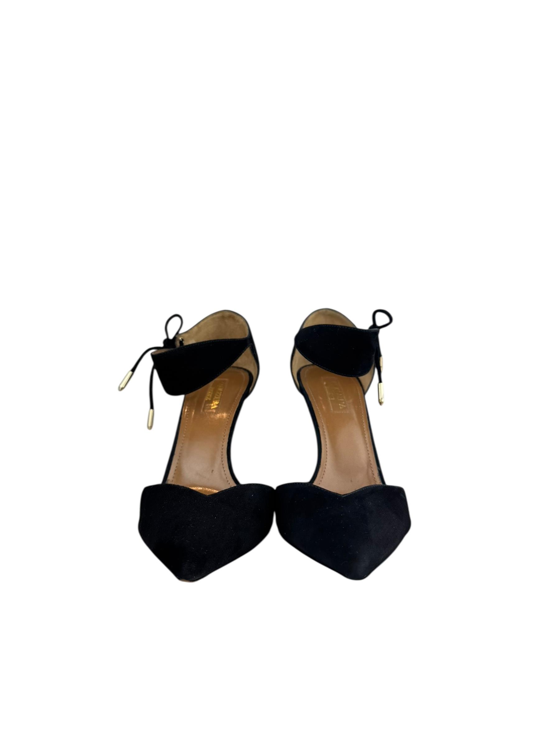 AQUAZZURA BLACK SUEDE PUMPS