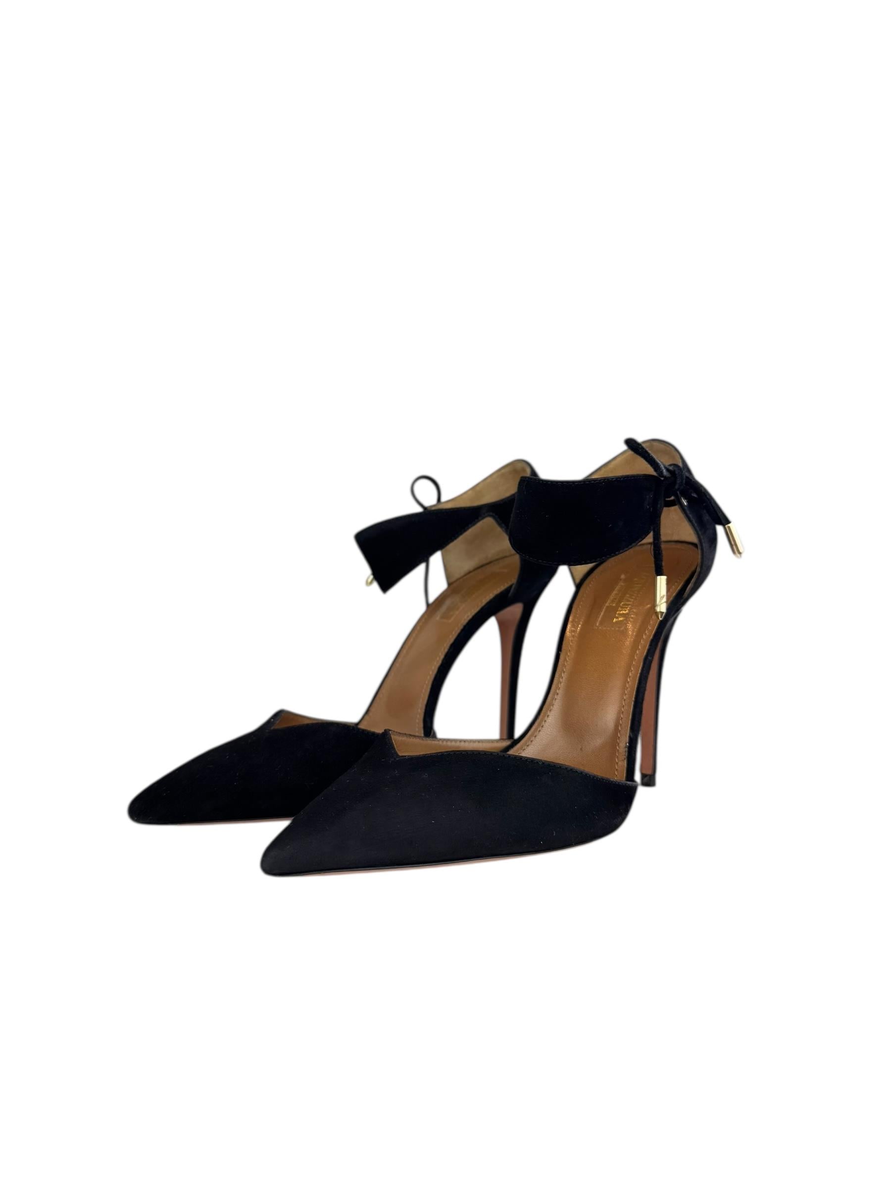 AQUAZZURA BLACK SUEDE PUMPS