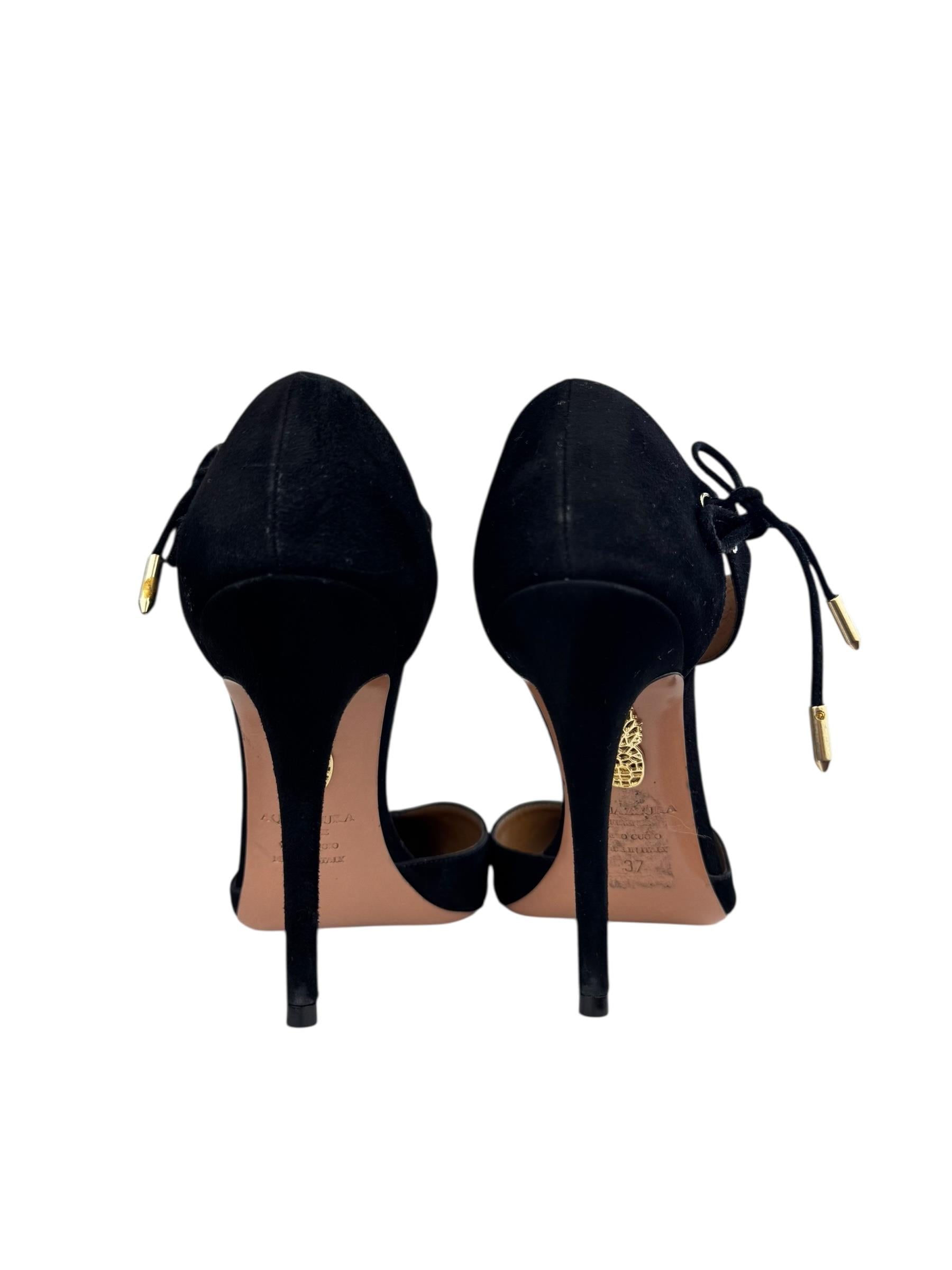 AQUAZZURA BLACK SUEDE PUMPS