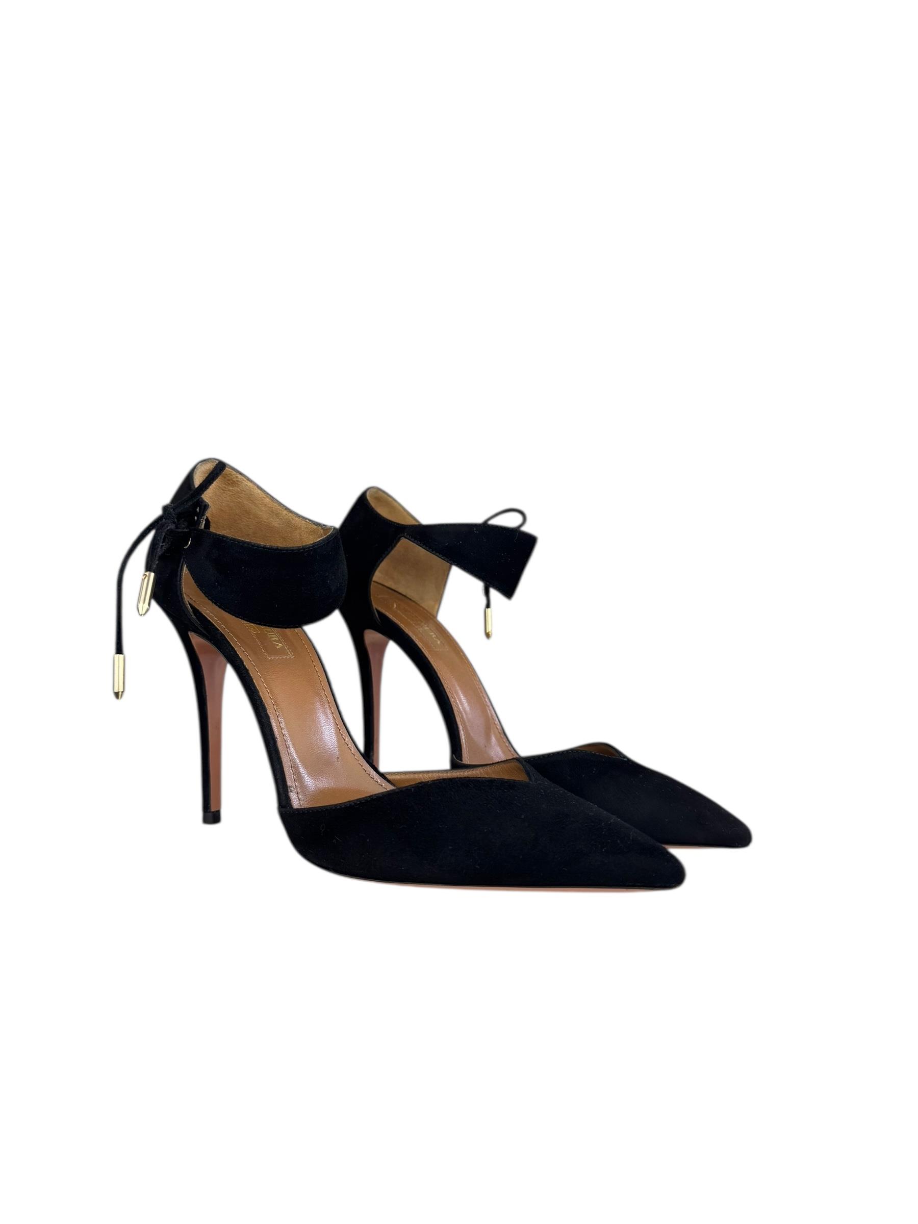AQUAZZURA BLACK SUEDE PUMPS